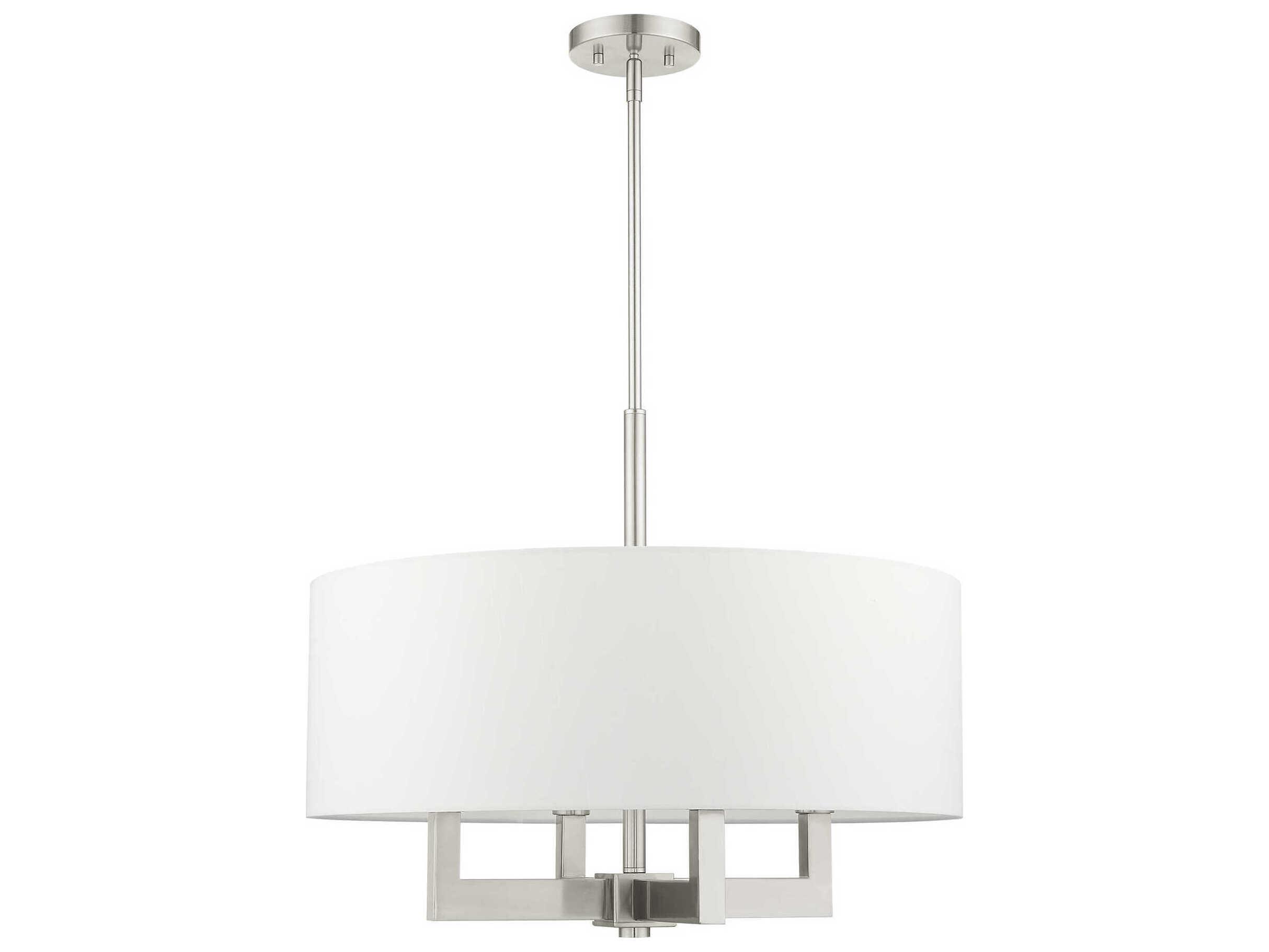 Livex Lighting Cresthaven 4-Light Brushed Nickel Drum Chandelier