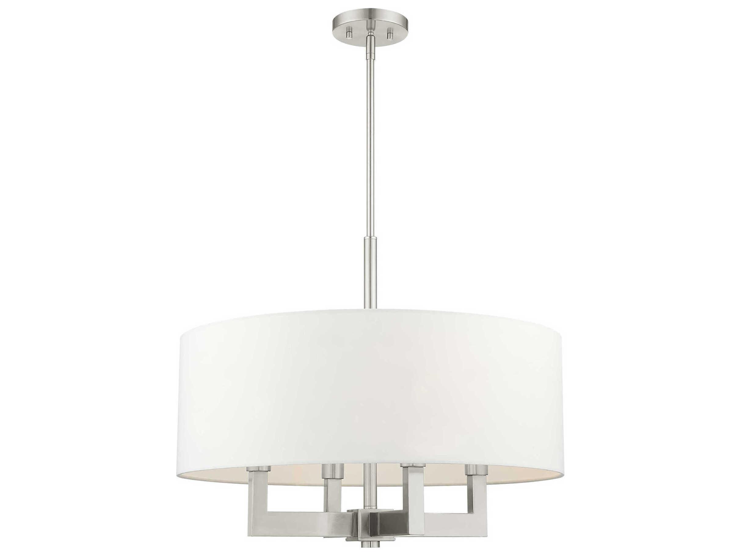 Livex Lighting Cresthaven 4-Light Brushed Nickel Drum Chandelier