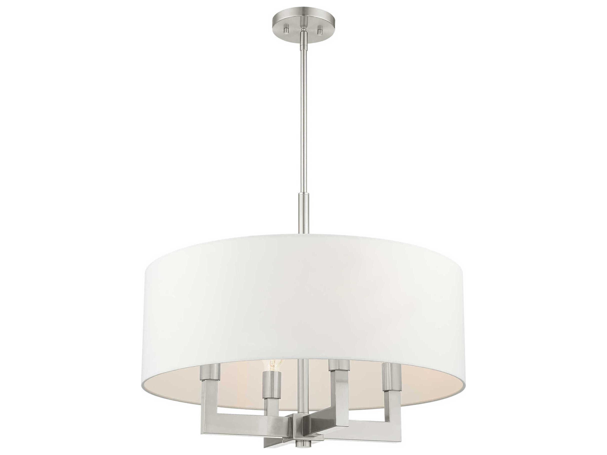 Livex Lighting Cresthaven 4-Light Brushed Nickel Drum Chandelier