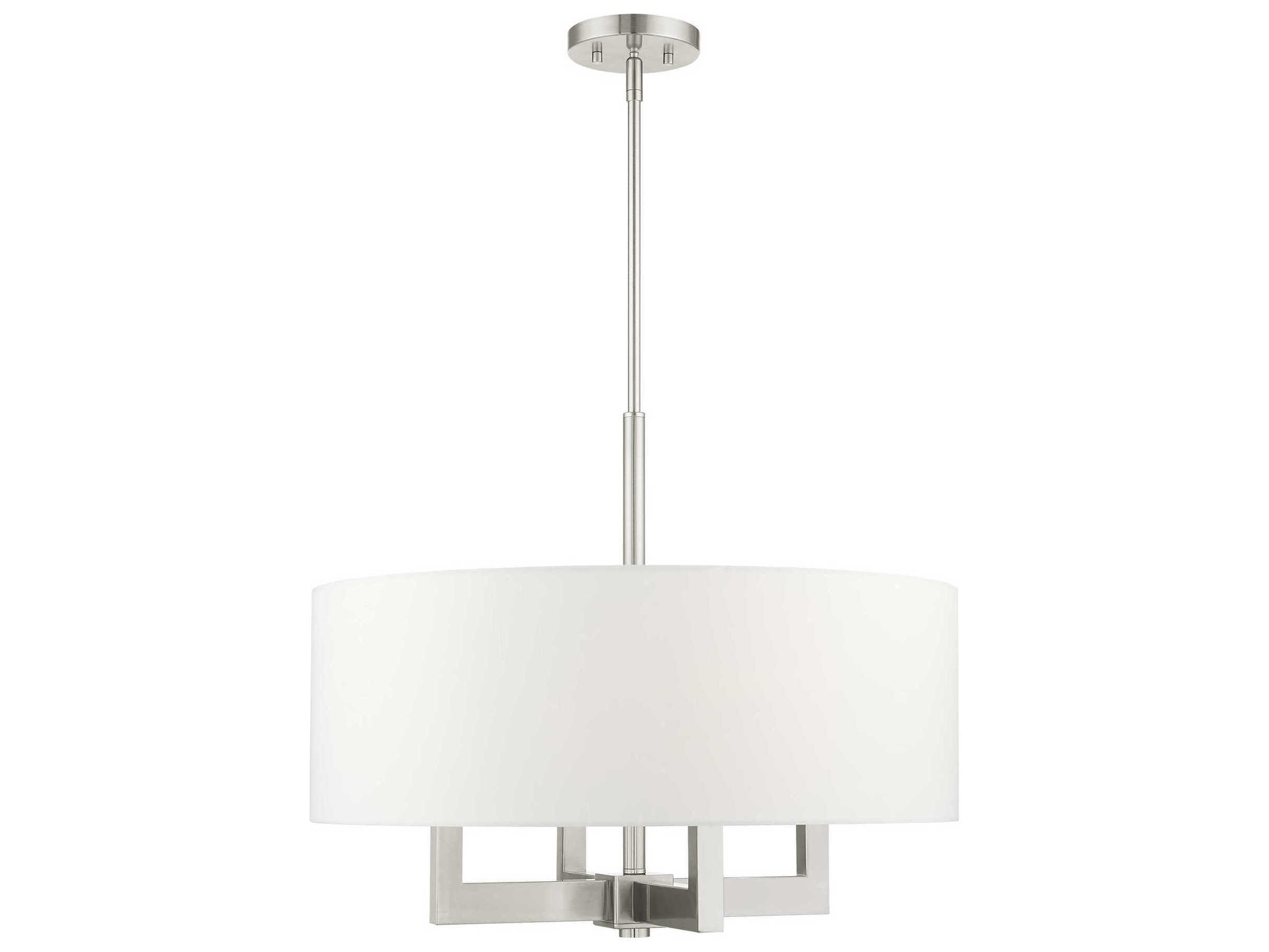 Livex Lighting Cresthaven 4-Light Brushed Nickel Drum Chandelier