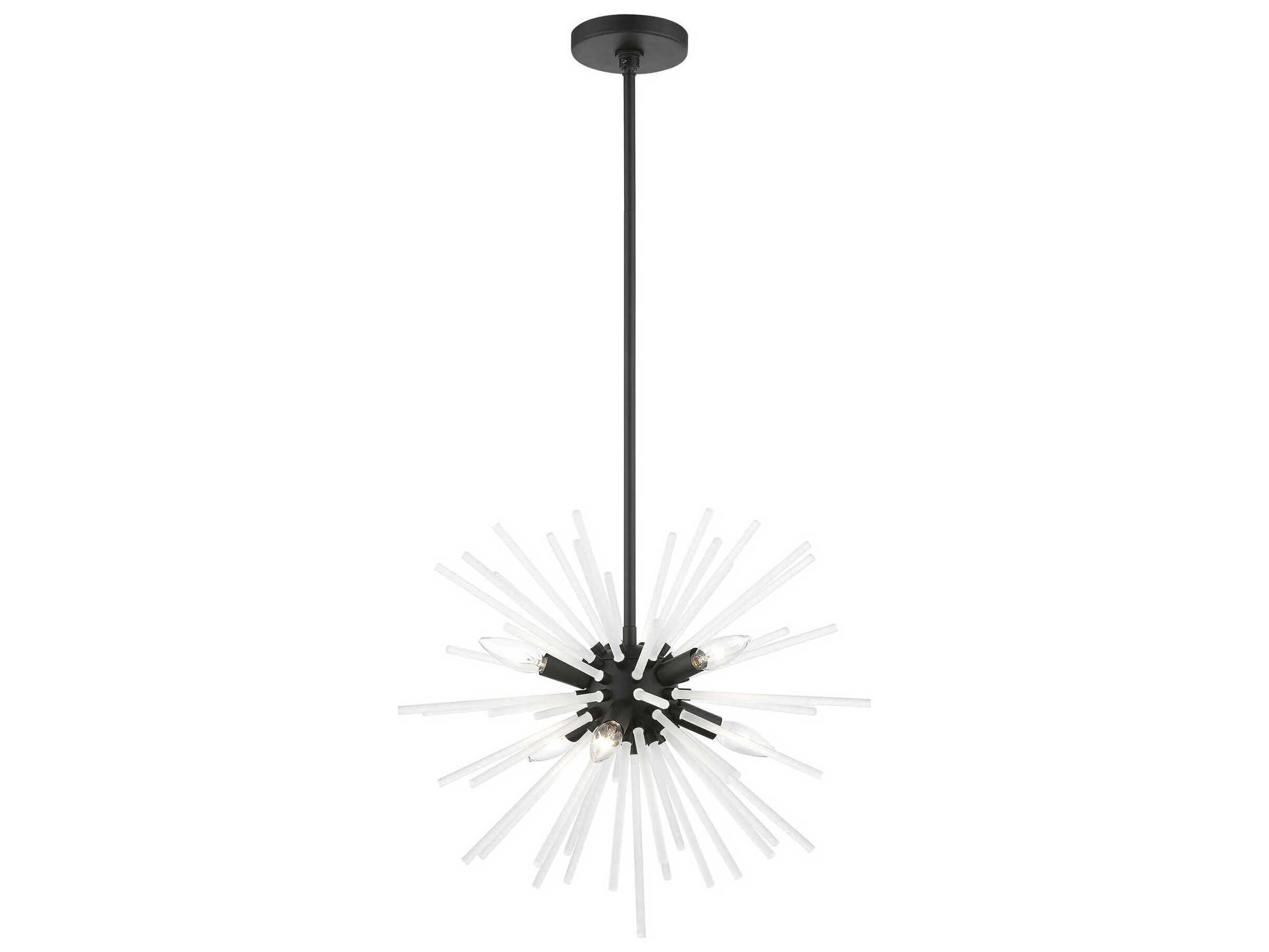 Livex Lighting Uptown 6-Light Black Glass Sputnik Pendant