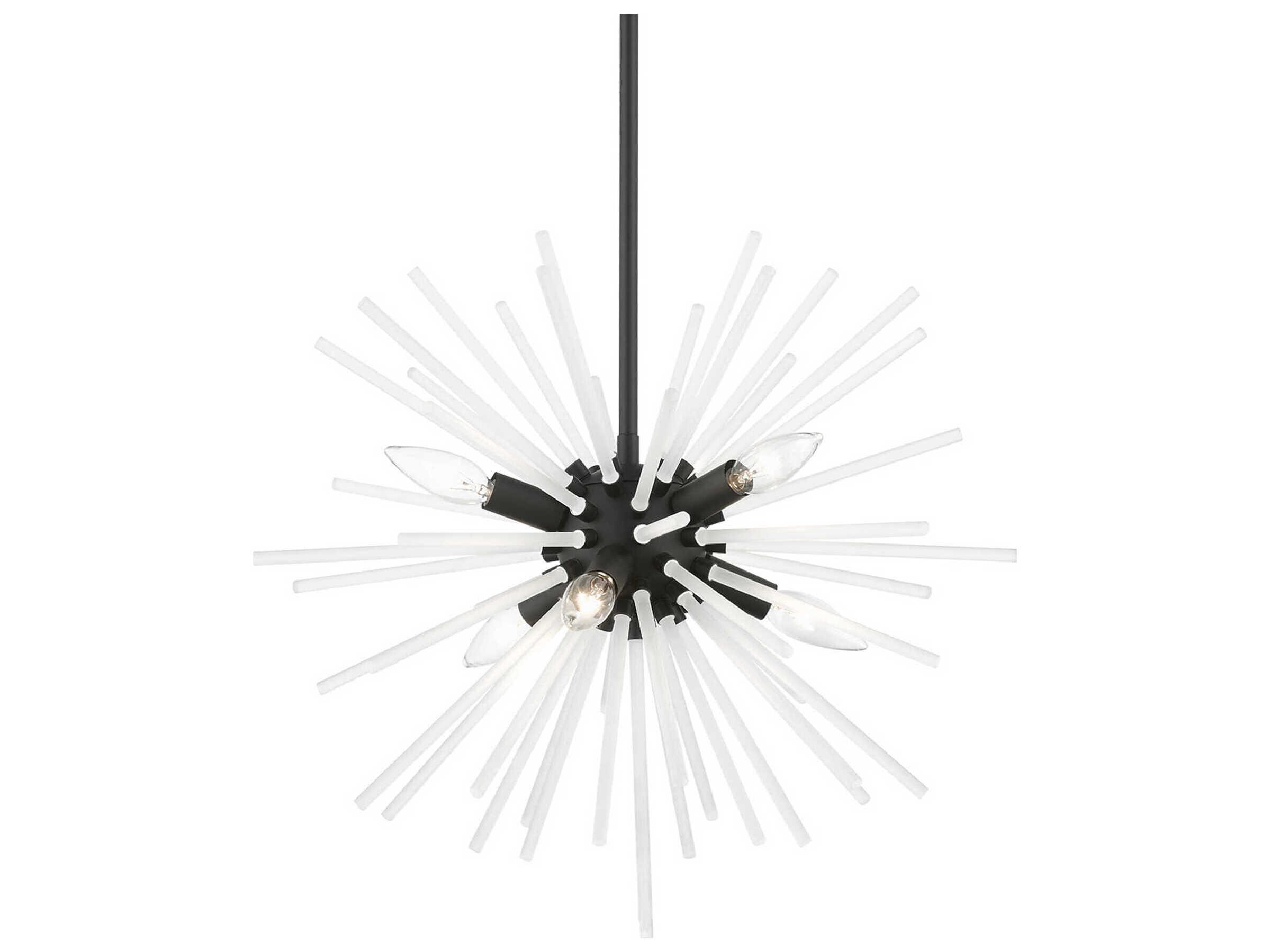 Livex Lighting Uptown 6-Light Black Glass Sputnik Pendant