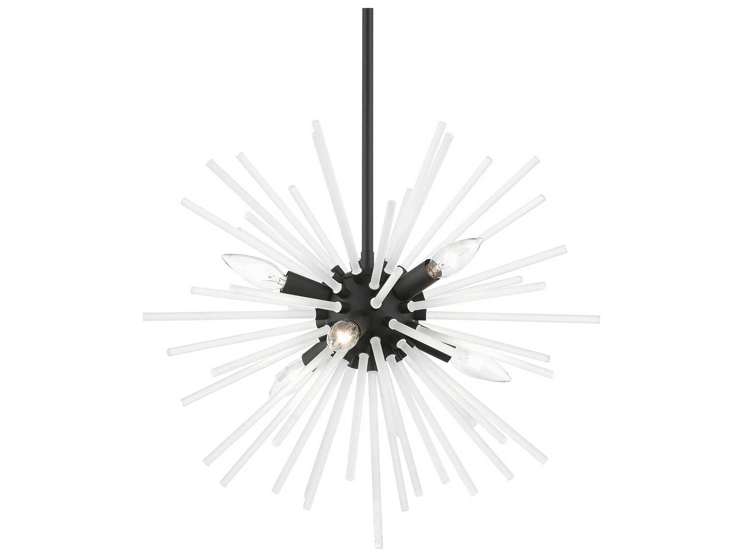 Livex Lighting Uptown 6-Light Black Glass Sputnik Pendant