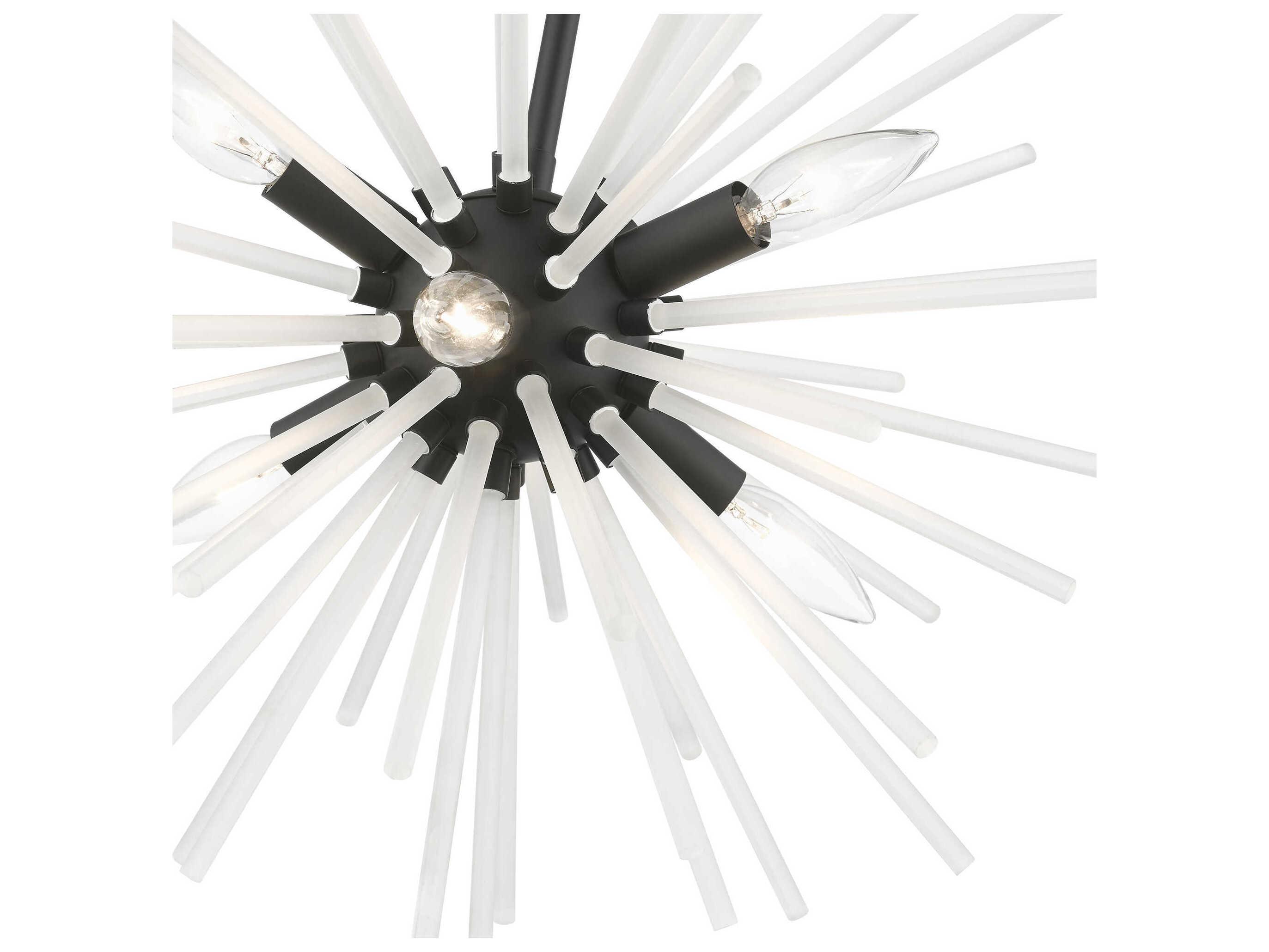 Livex Lighting Uptown 6-Light Black Glass Sputnik Pendant