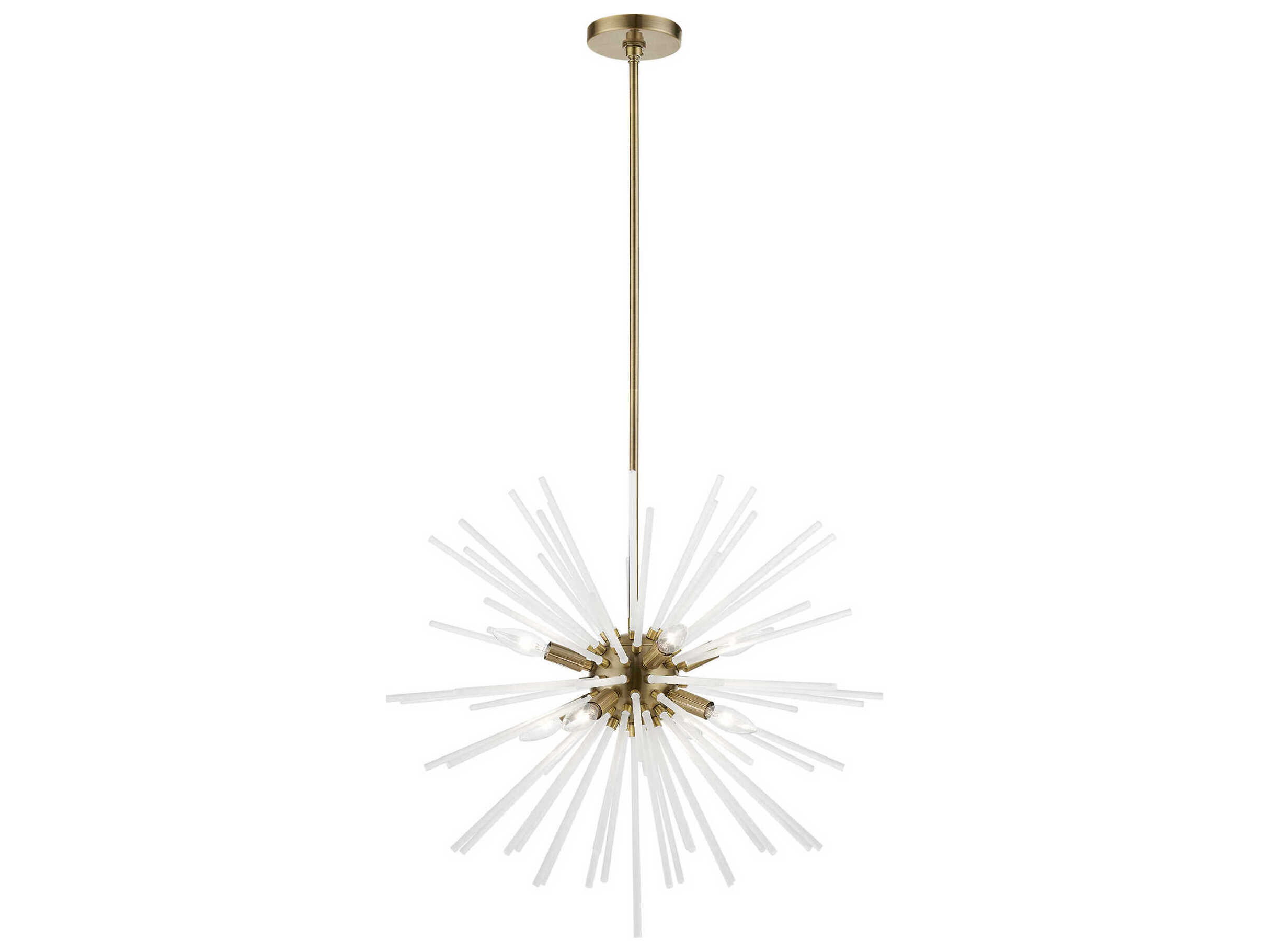Livex Lighting Uptown 8-Light Antique Brass Glass Sputnik Pendant