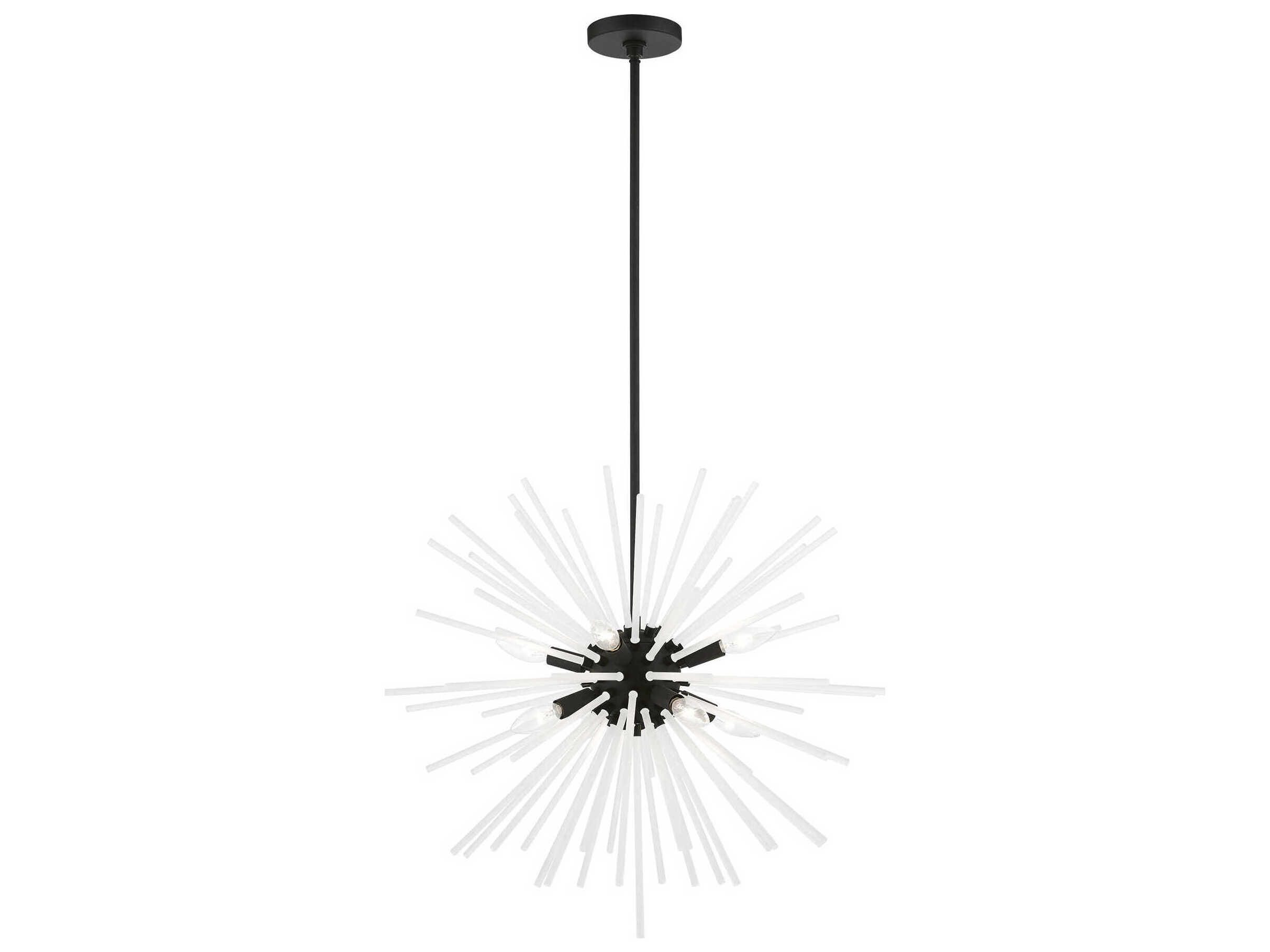 Livex Lighting Uptown 8-Light Black Glass Sputnik Pendant