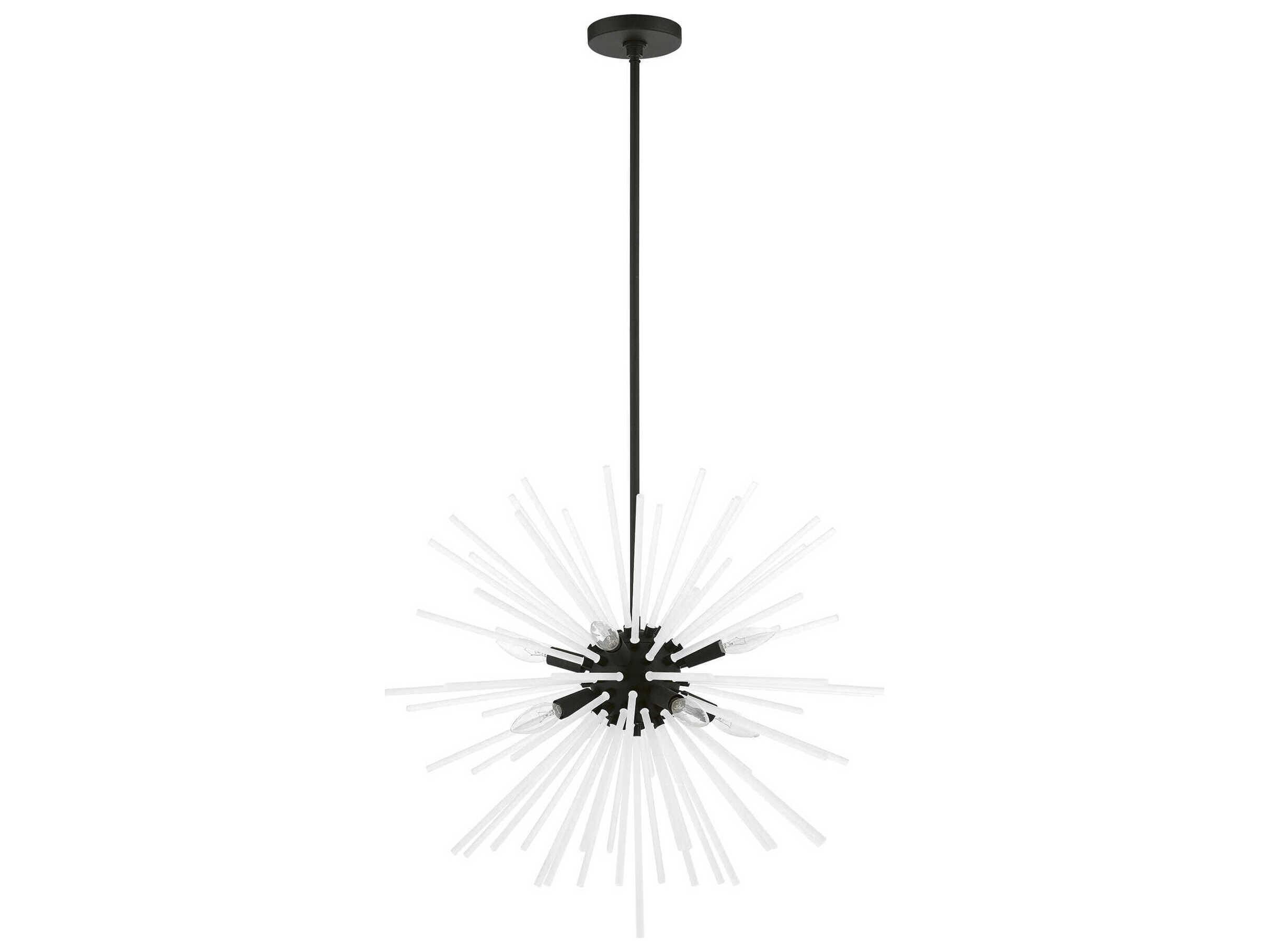 Livex Lighting Uptown 8-Light Black Glass Sputnik Pendant