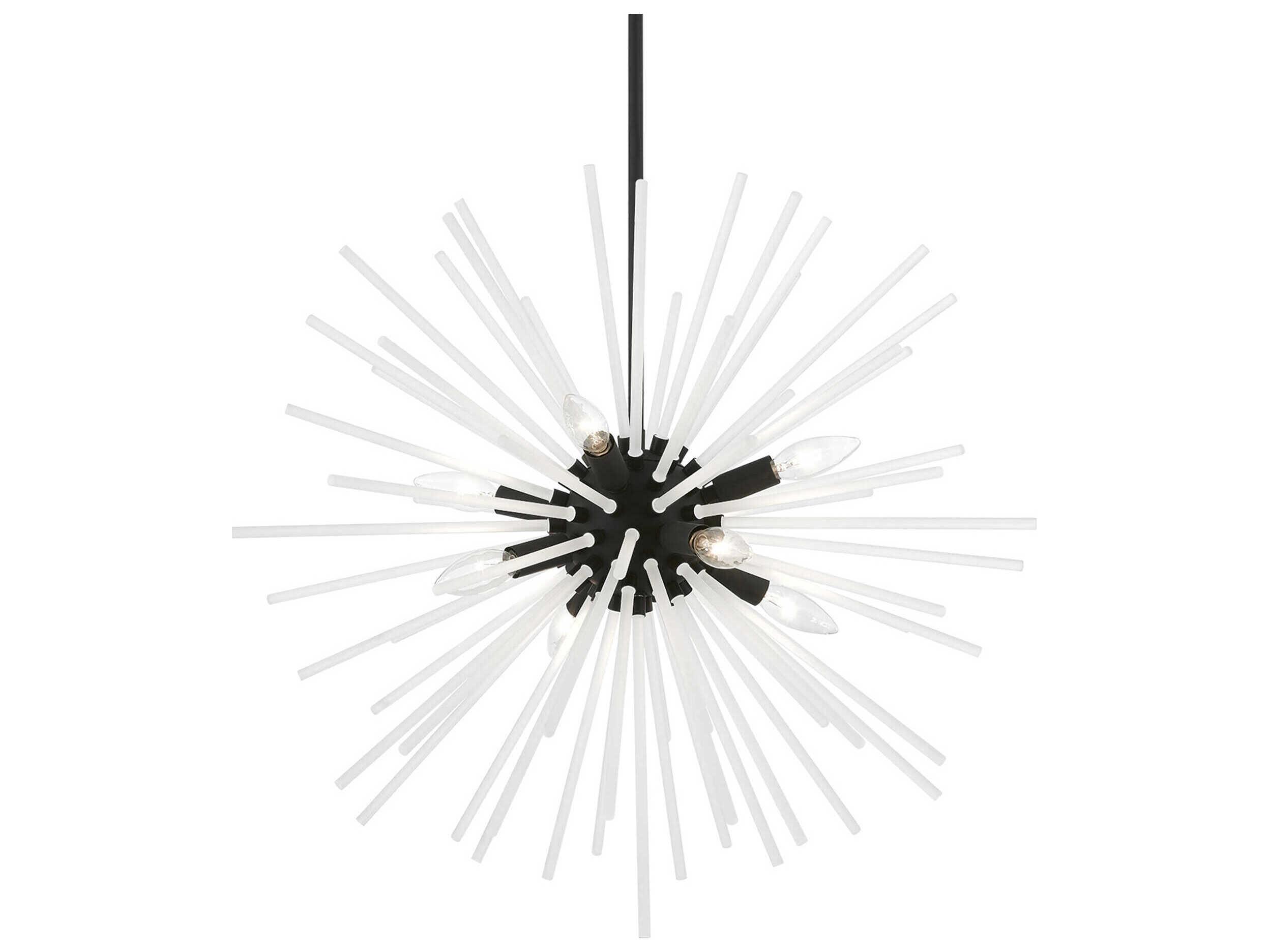 Livex Lighting Uptown 8-Light Black Glass Sputnik Pendant