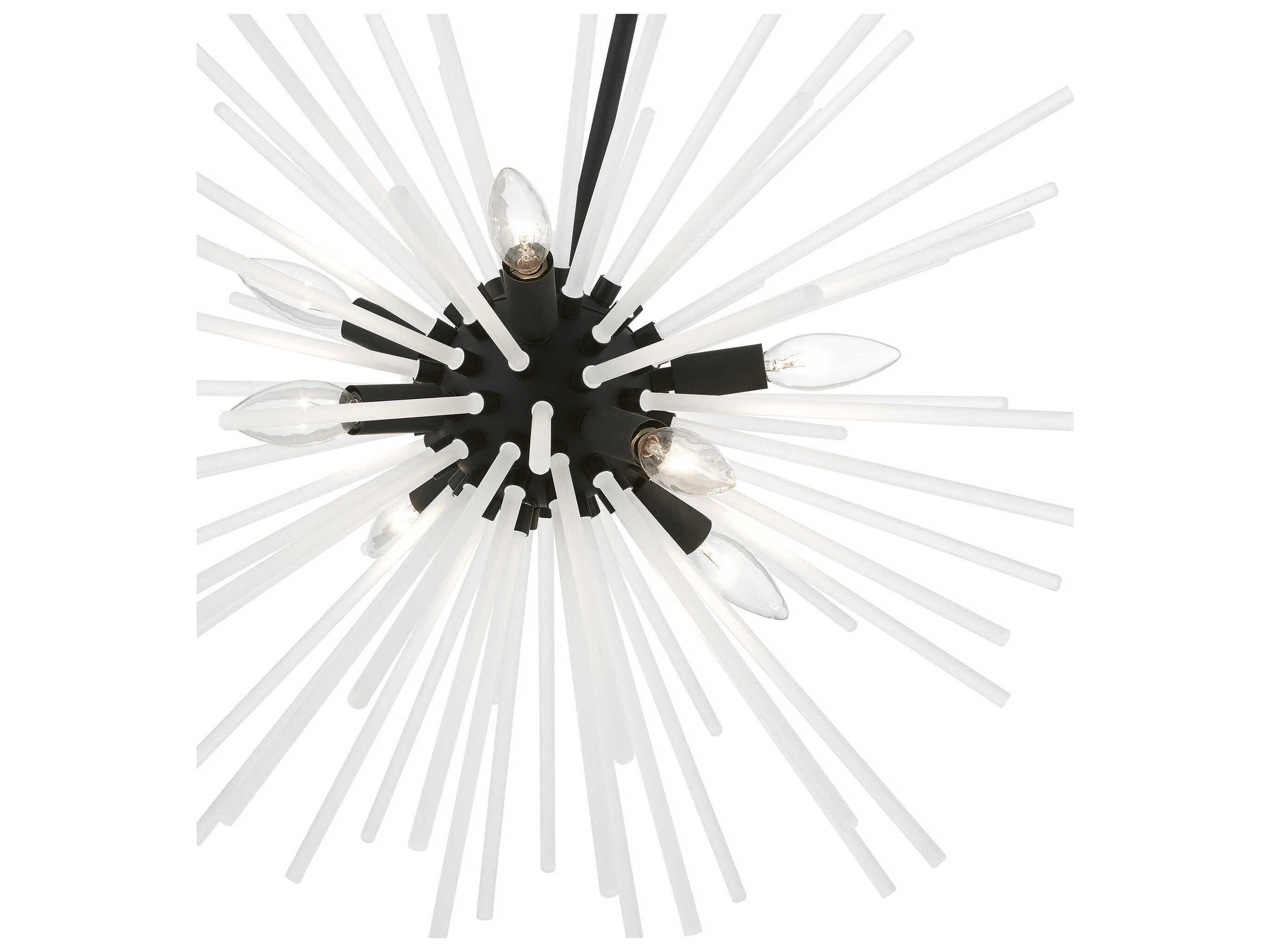 Livex Lighting Uptown 8-Light Black Glass Sputnik Pendant