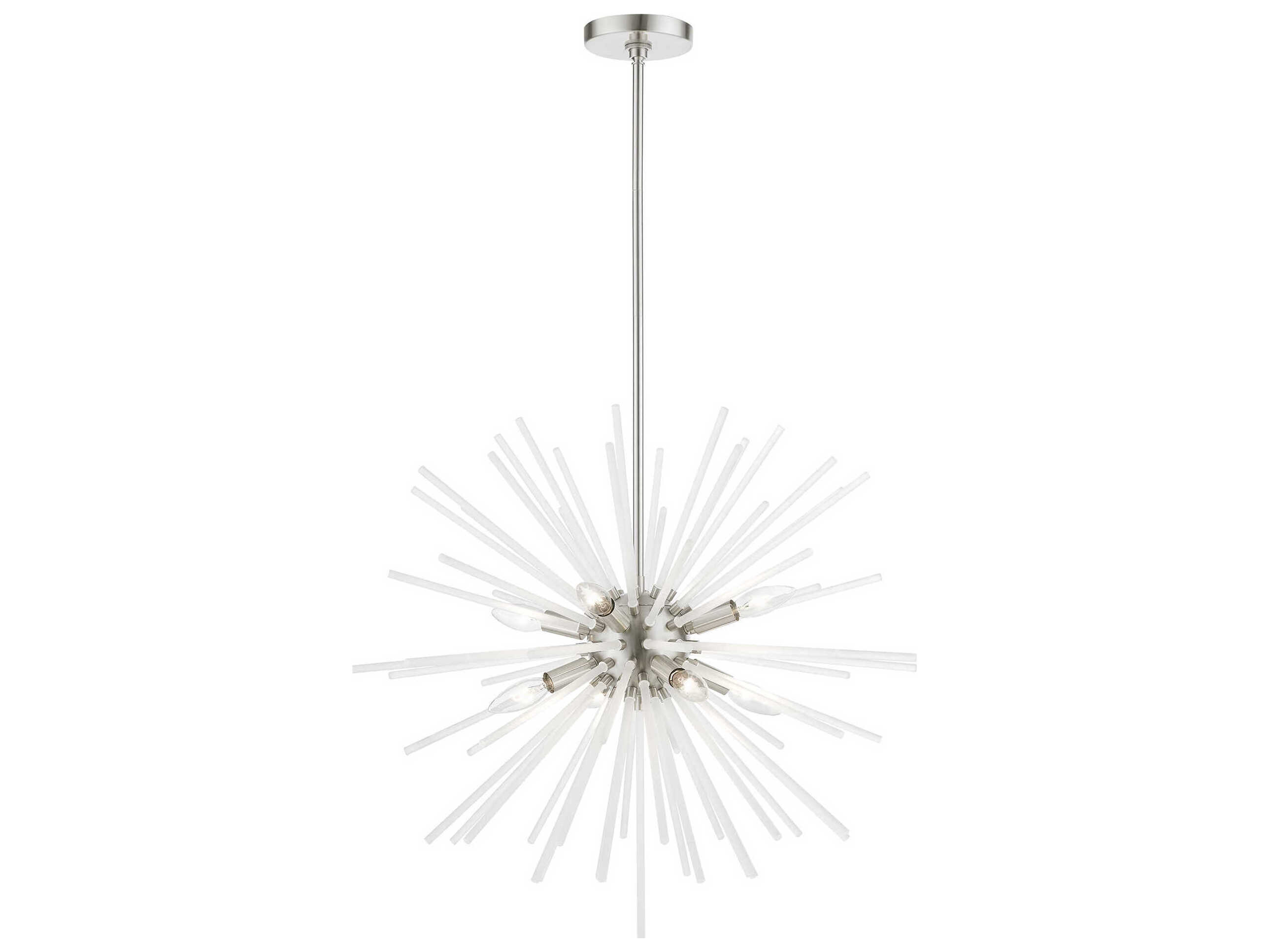 Livex Lighting Uptown 8-Light Brushed Nickel Glass Sputnik Pendant