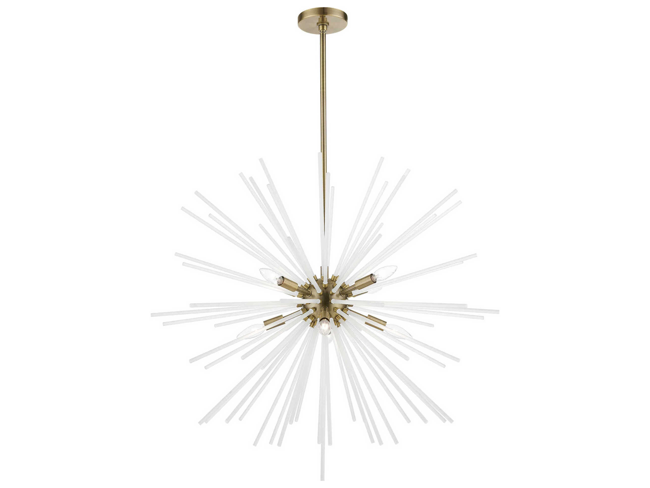 Livex Lighting Uptown 8-Light Antique Brass Glass Sputnik Pendant
