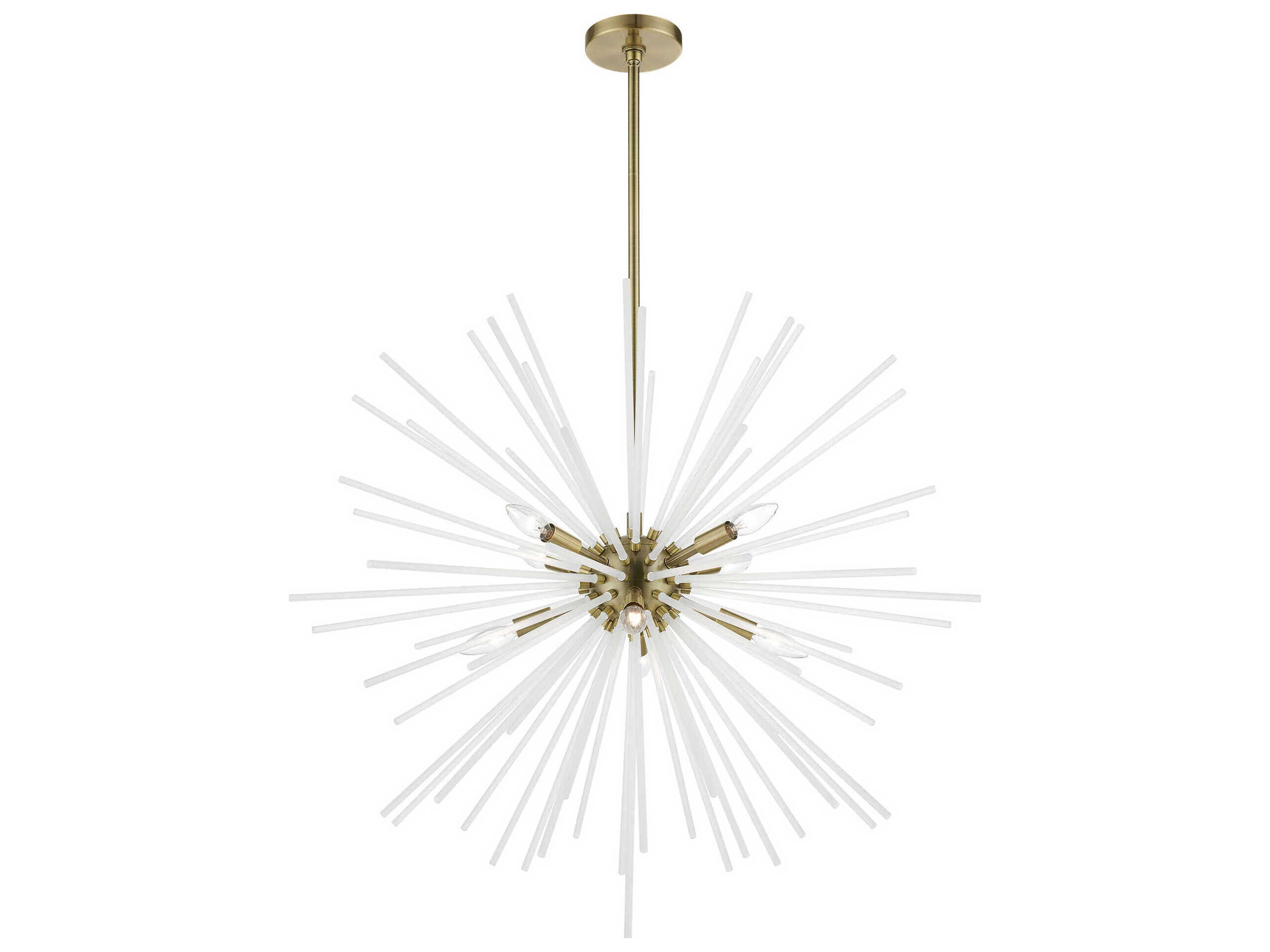 Livex Lighting Uptown 8-Light Antique Brass Glass Sputnik Pendant