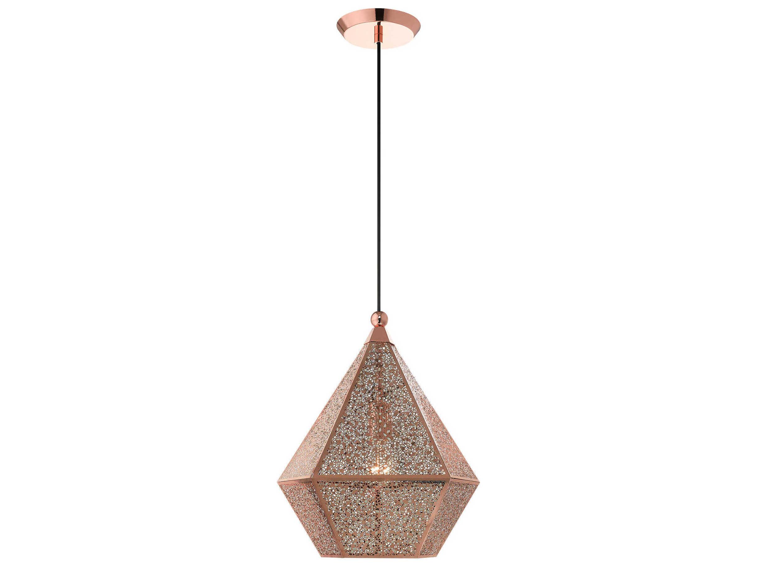 Livex Lighting Aberdeen 1-Light Rose Gold Geometric Pendant