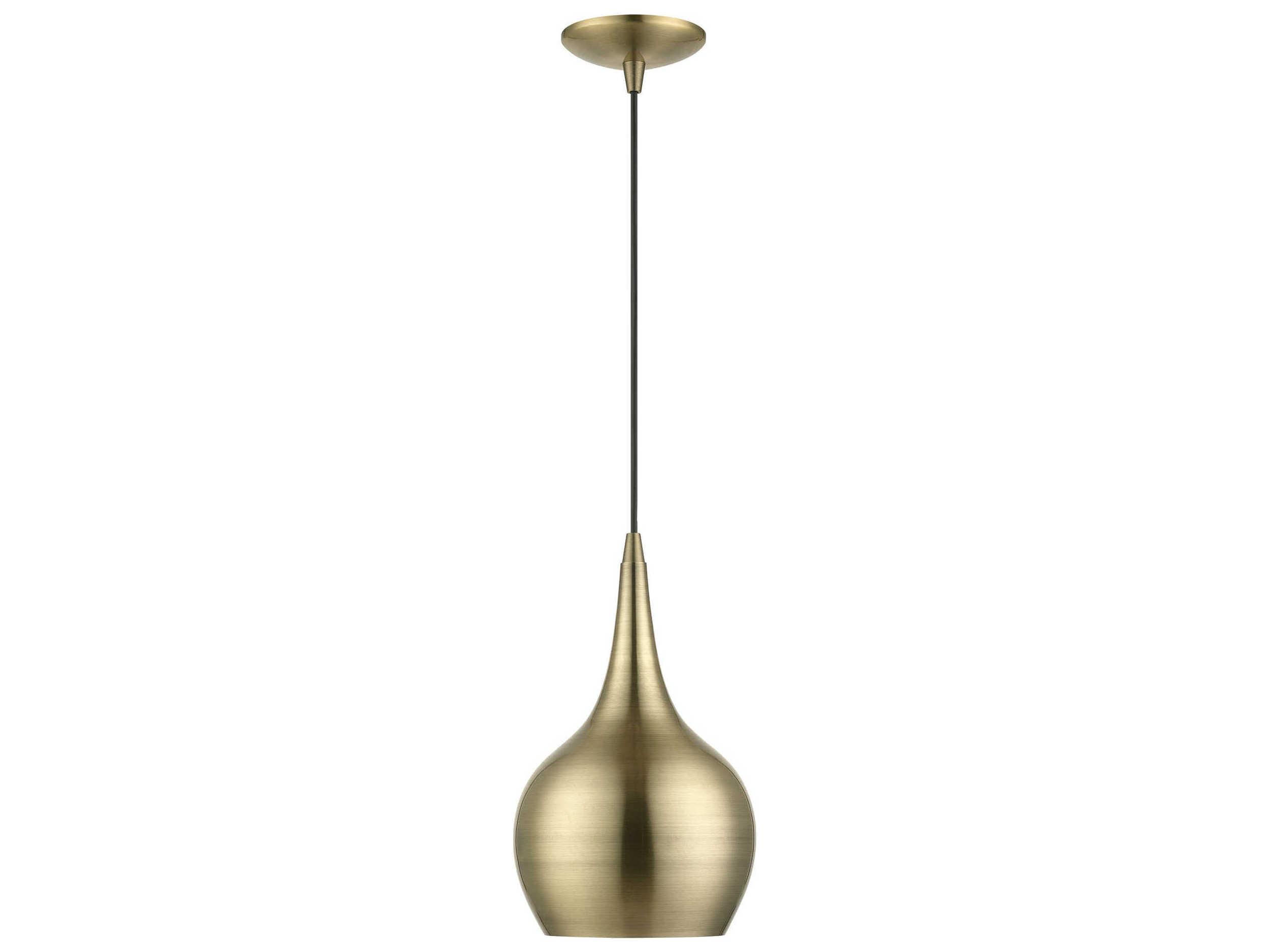 Livex Lighting Andes 1-Light Antique Brass Mini Pendant