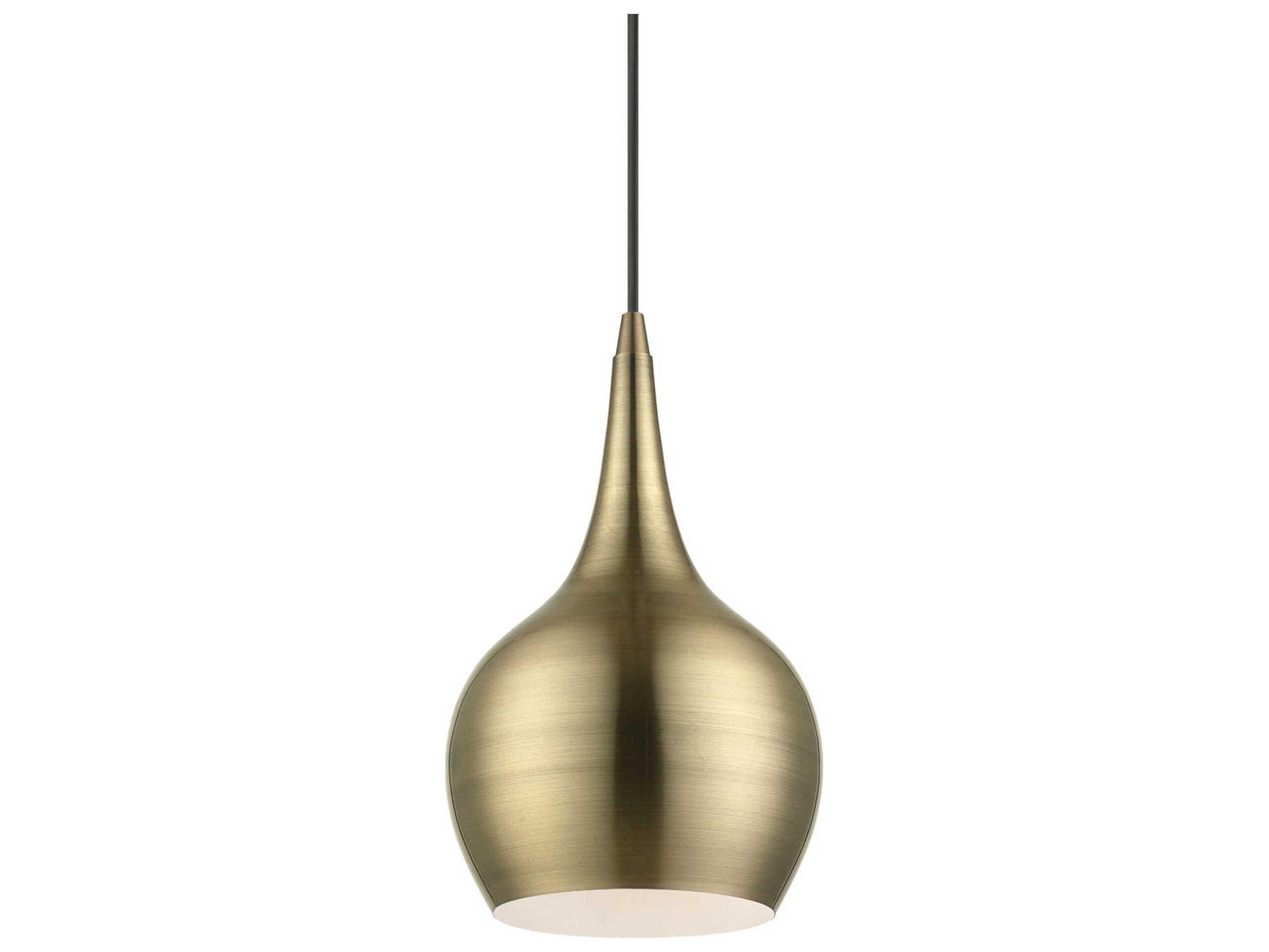 Livex Lighting Andes 1-Light Antique Brass Mini Pendant
