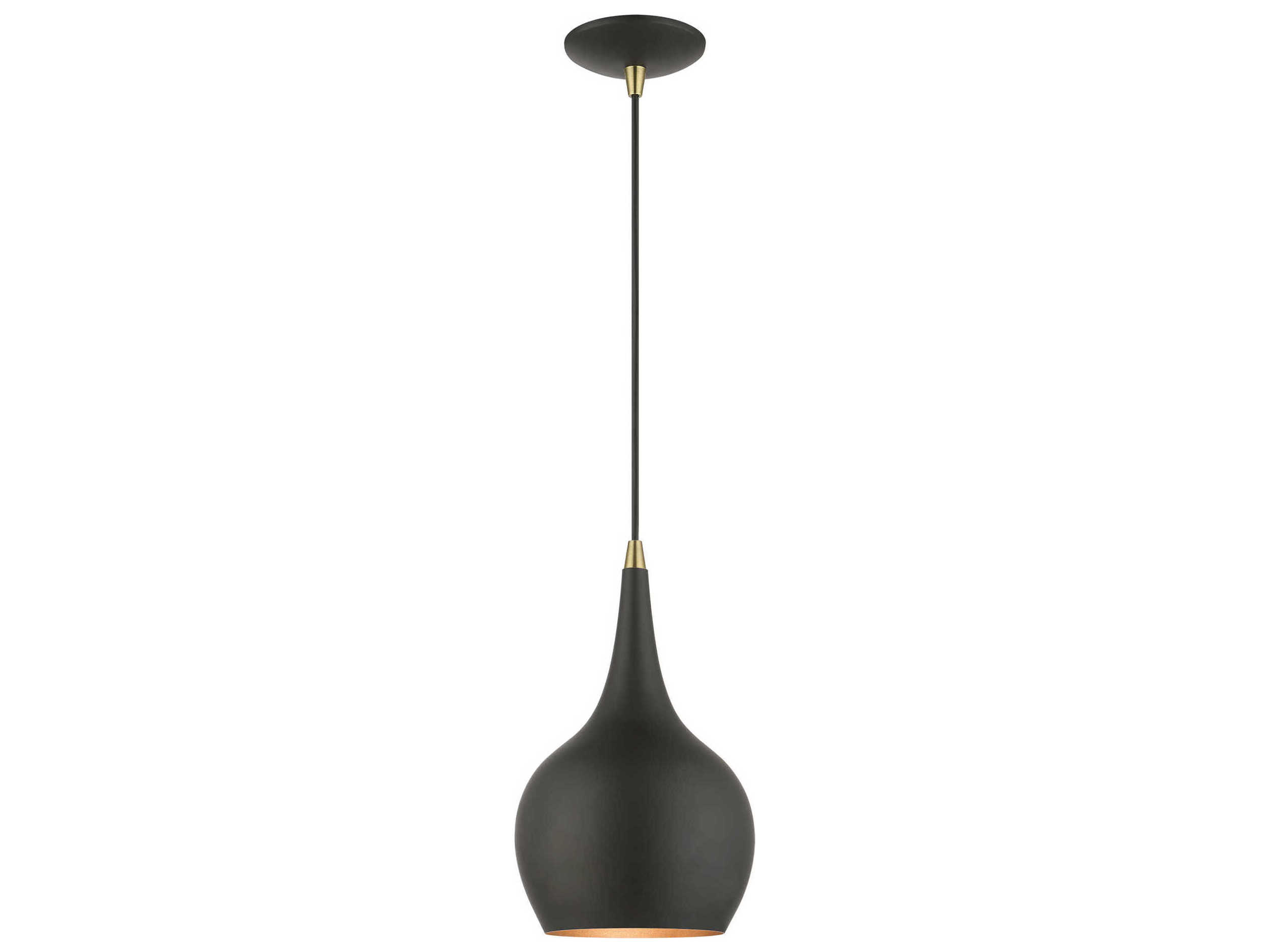 Livex Lighting Andes 1-Light Black Antique Brass Mini Pendant