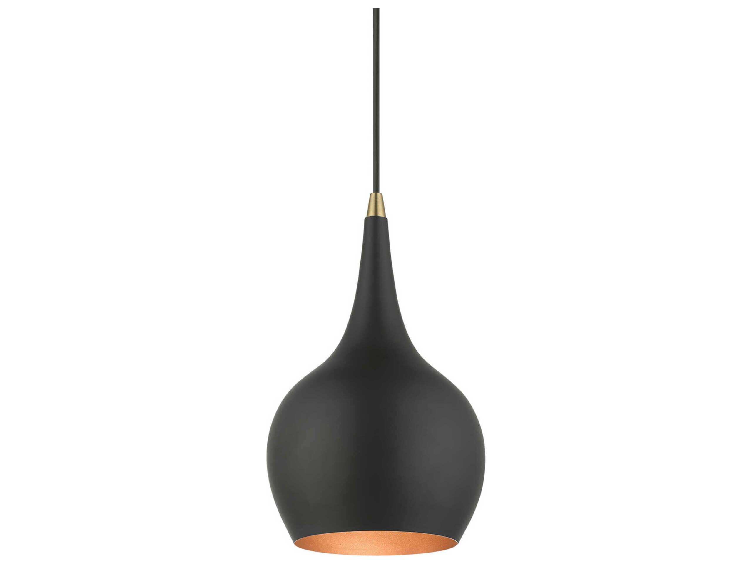 Livex Lighting Andes 1-Light Black Antique Brass Mini Pendant