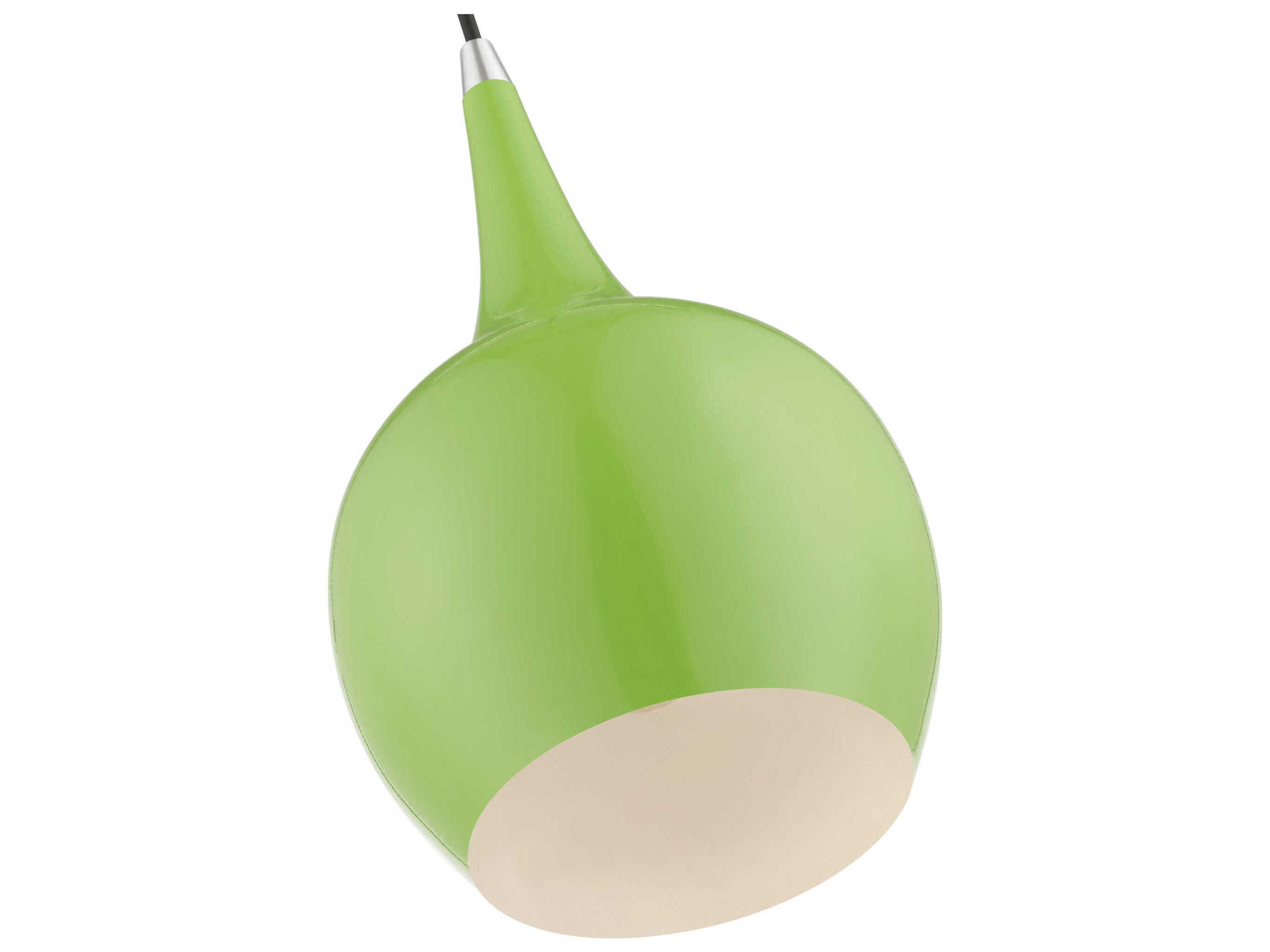 Livex Lighting Andes 1-Light Shiny Apple Green Polished Chrome Mini Pendant