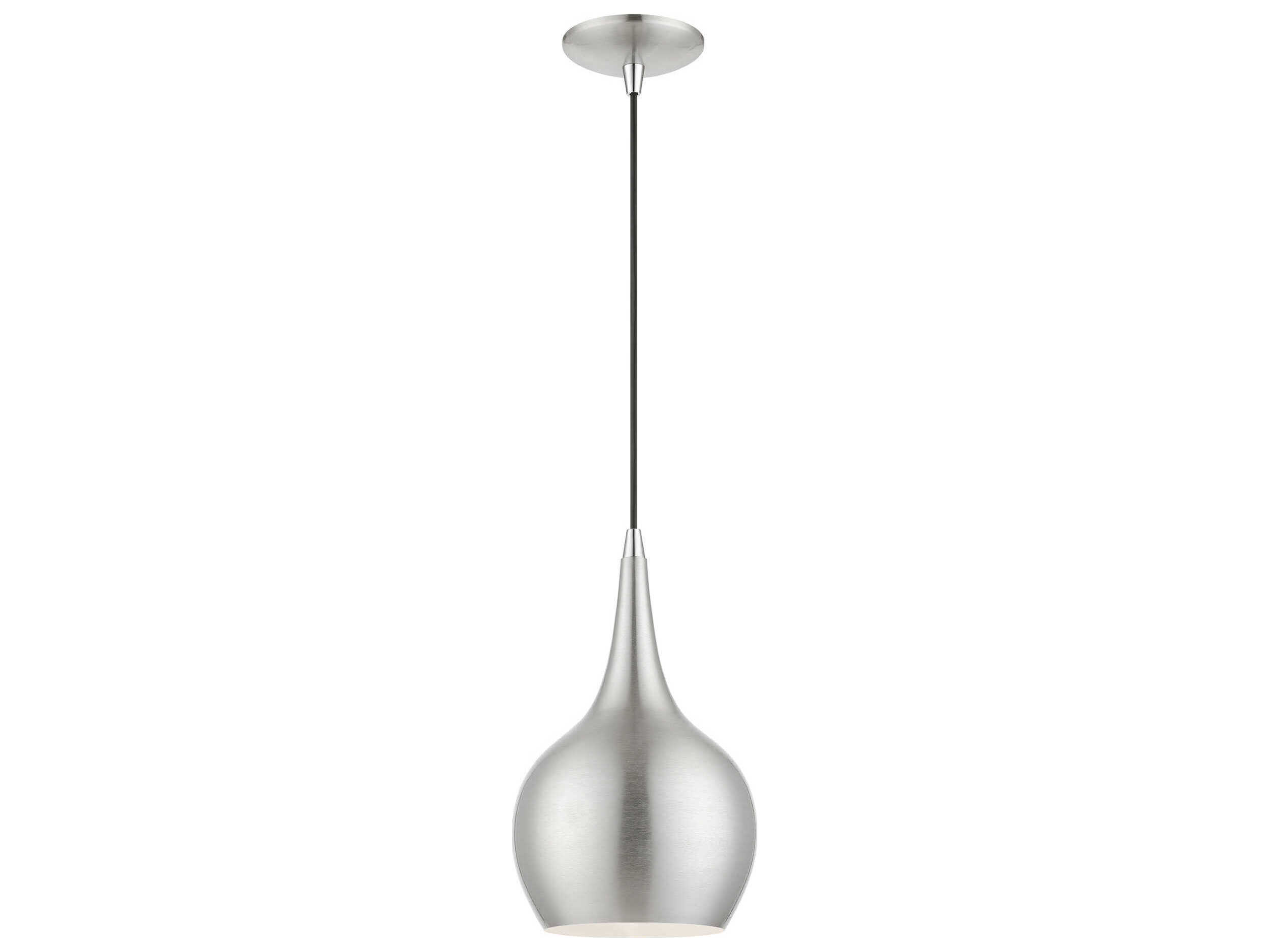 Livex Lighting Andes 1-Light Brushed Nickel Polished Chrome Mini Pendant