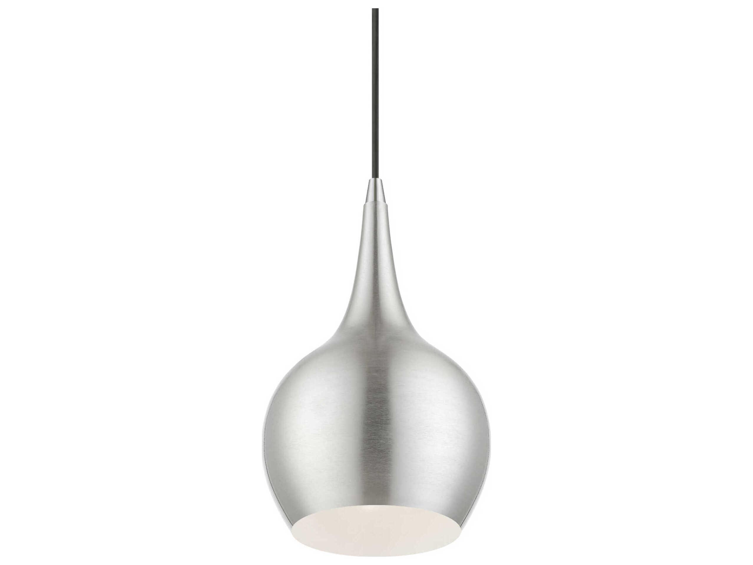 Livex Lighting Andes 1-Light Brushed Nickel Polished Chrome Mini Pendant