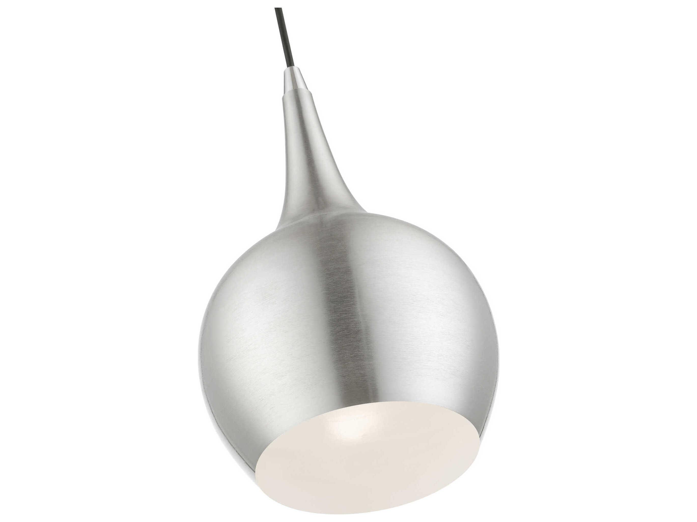 Livex Lighting Andes 1-Light Brushed Nickel Polished Chrome Mini Pendant