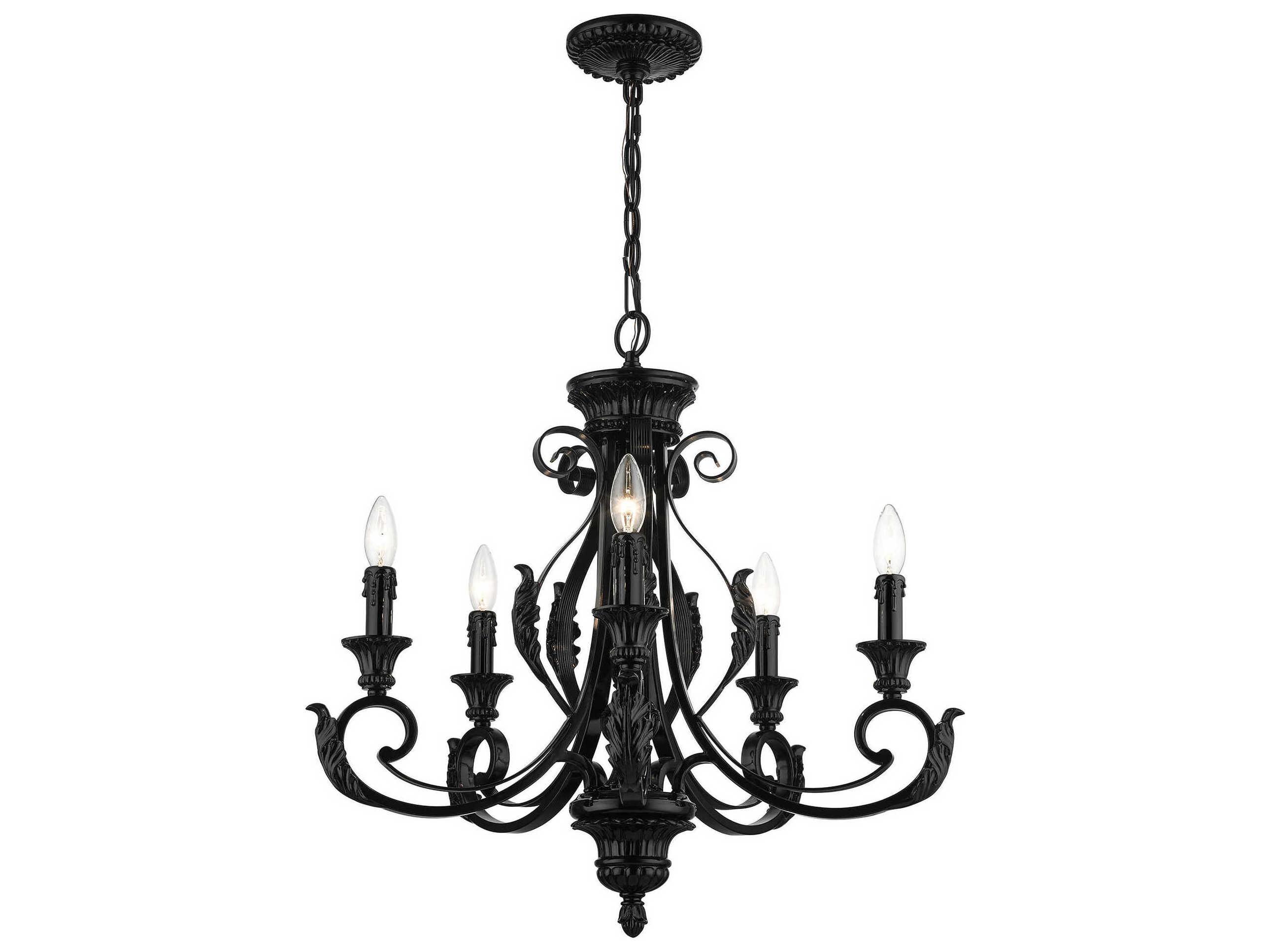 Livex Lighting Valencia 5-Light Shiny Black Candelabra Chandelier