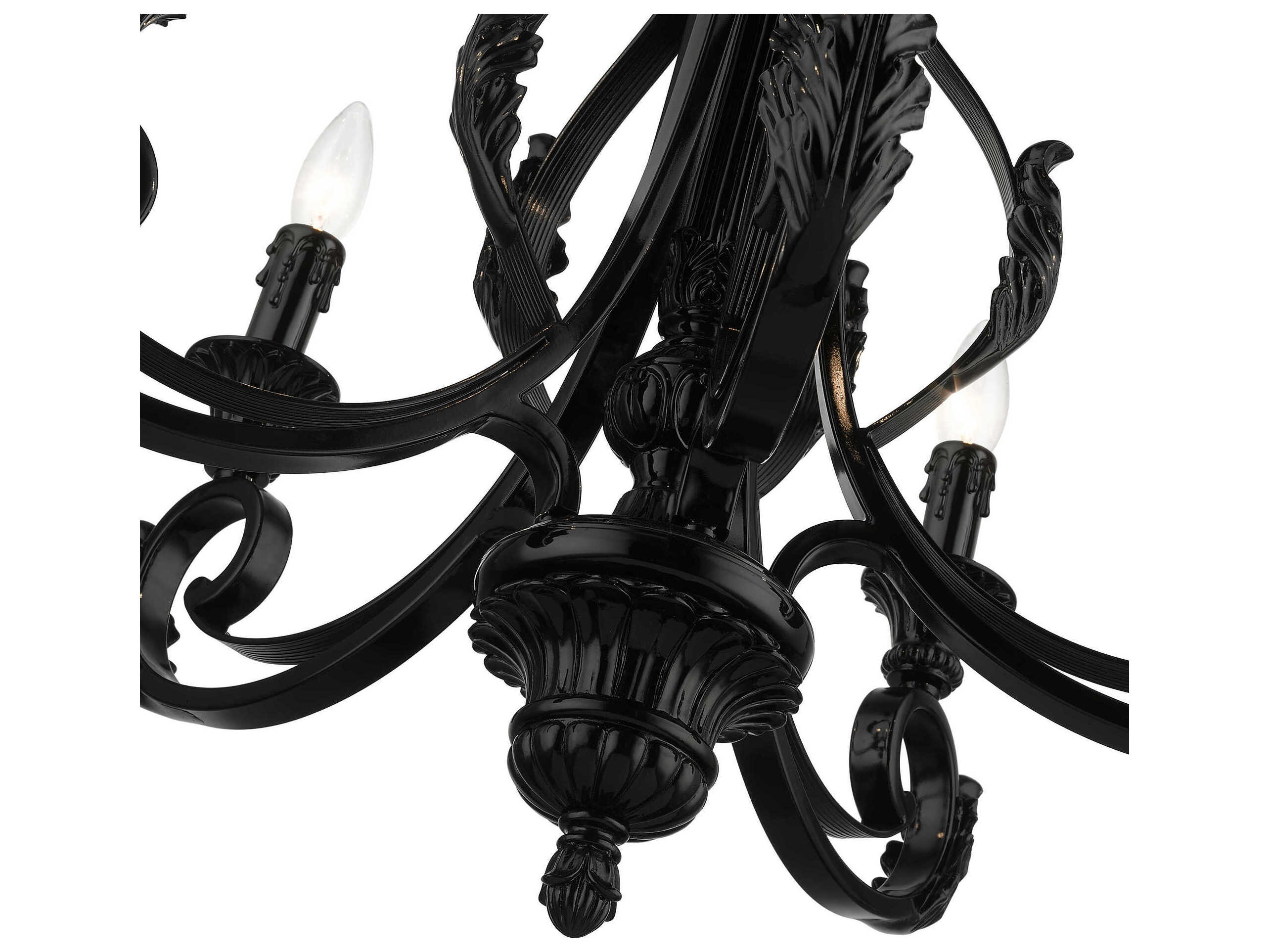 Livex Lighting Valencia 5-Light Shiny Black Candelabra Chandelier
