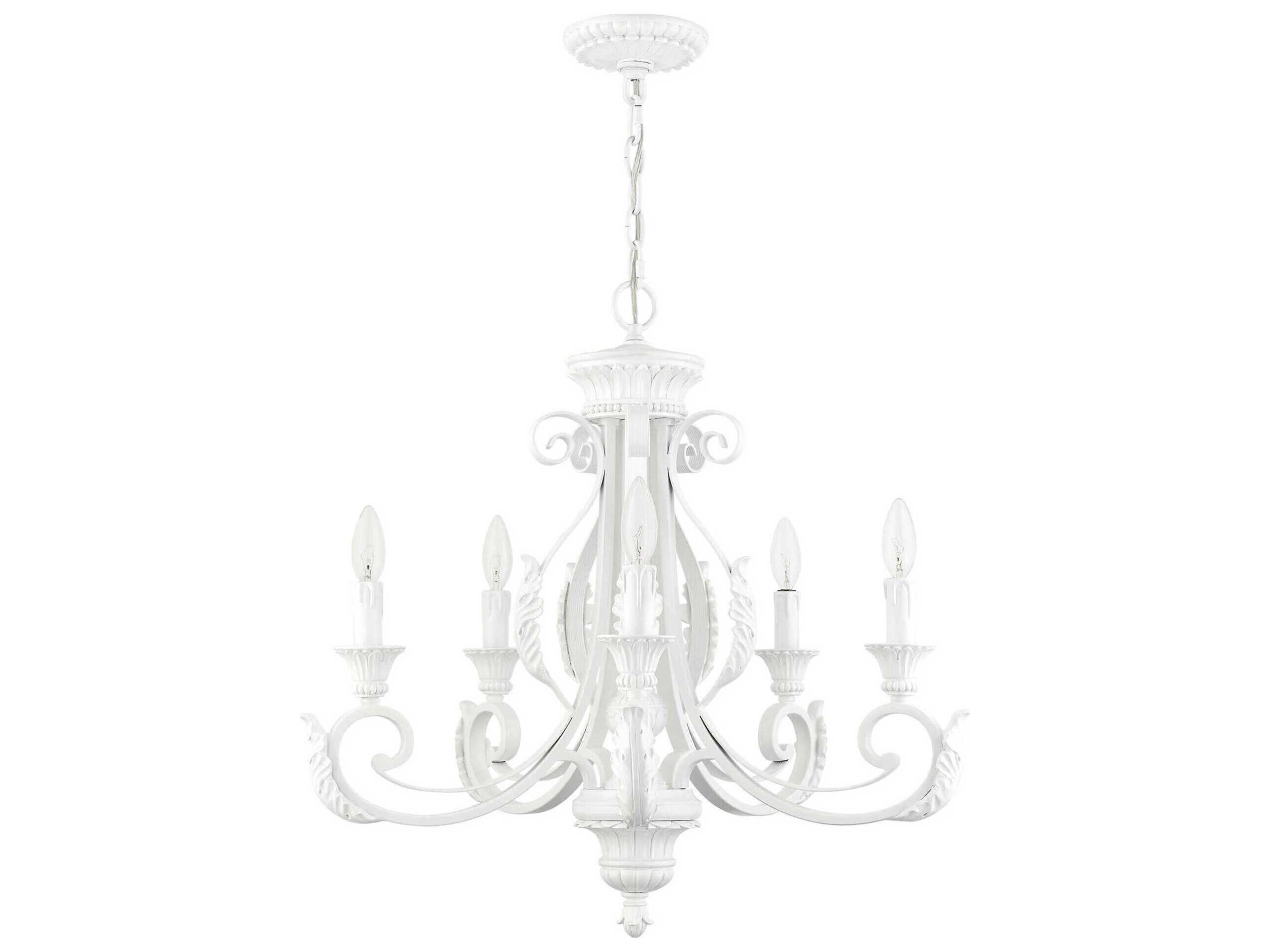 Livex Lighting Valencia 5-Light Shiny White Candelabra Chandelier