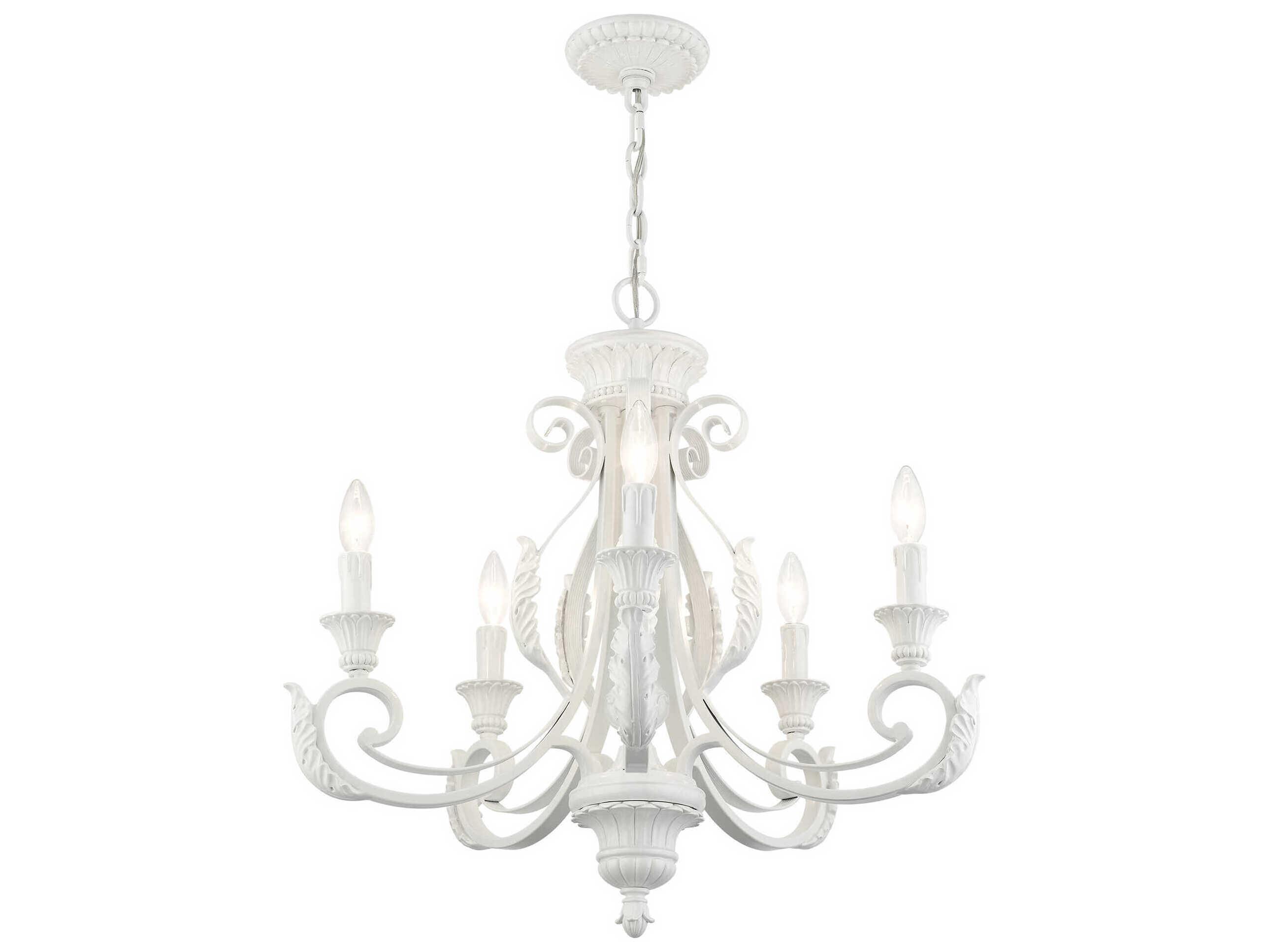 Livex Lighting Valencia 5-Light Shiny White Candelabra Chandelier