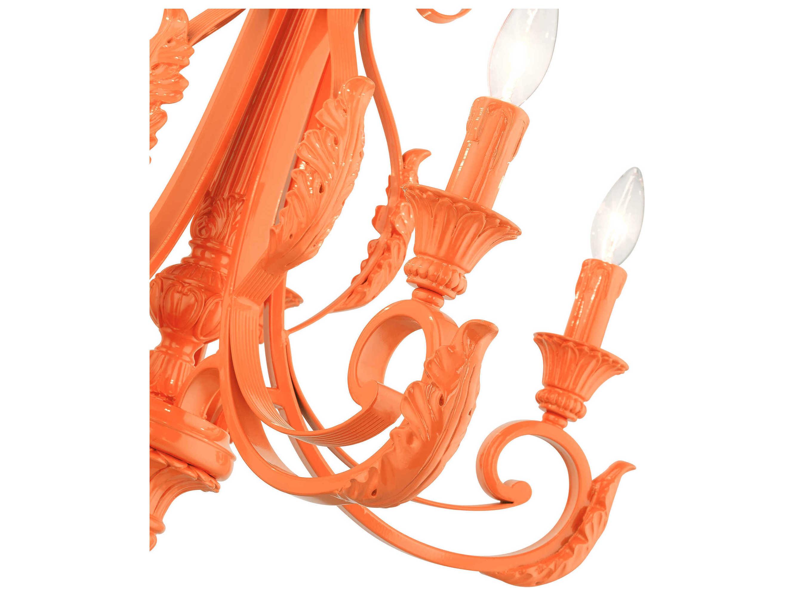Livex Lighting Valencia 5-Light Shiny Orange Candelabra Chandelier