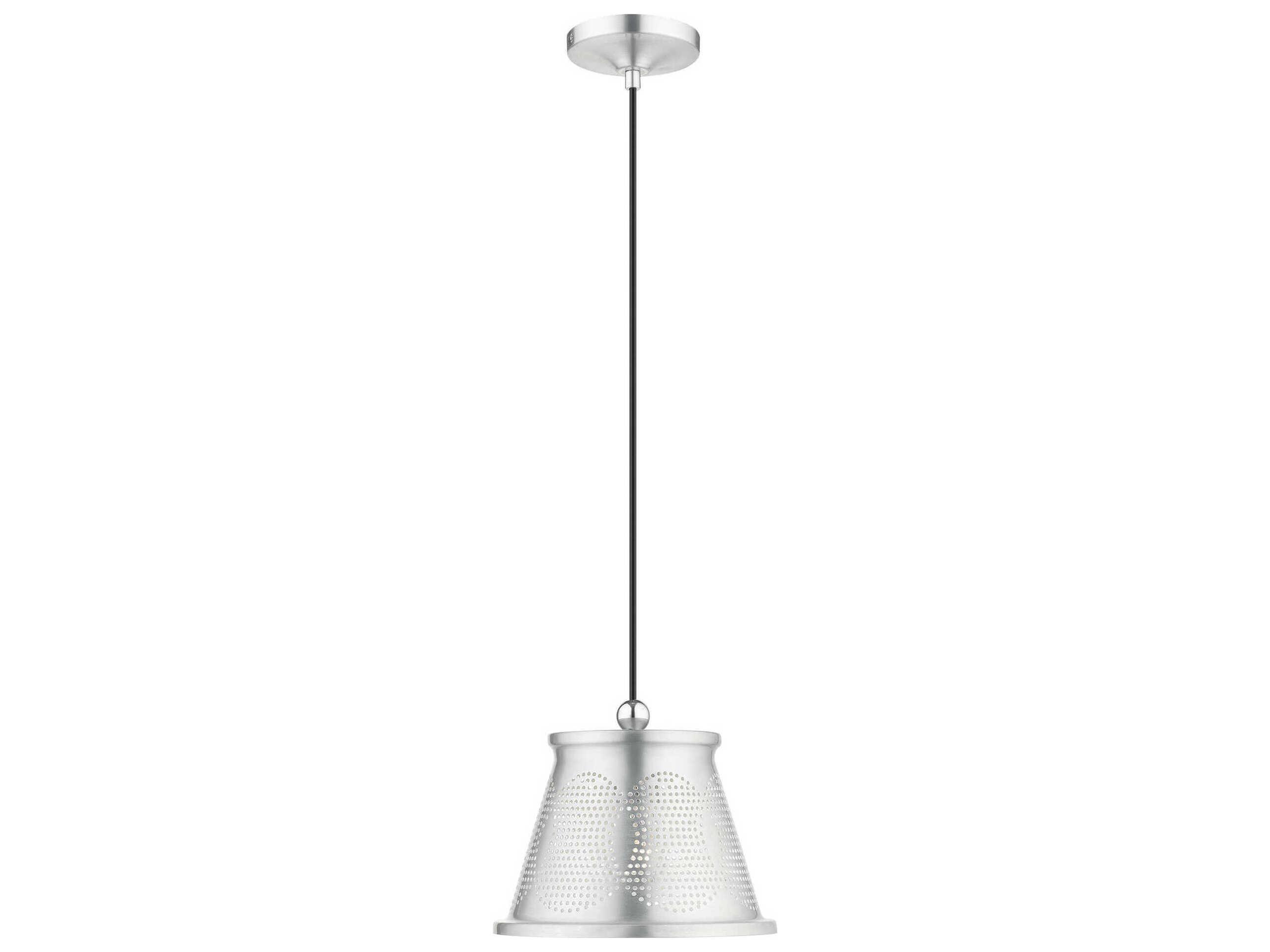 Livex Lighting 1-Light Brushed Aluminum Silver Empire Mini Pendant
