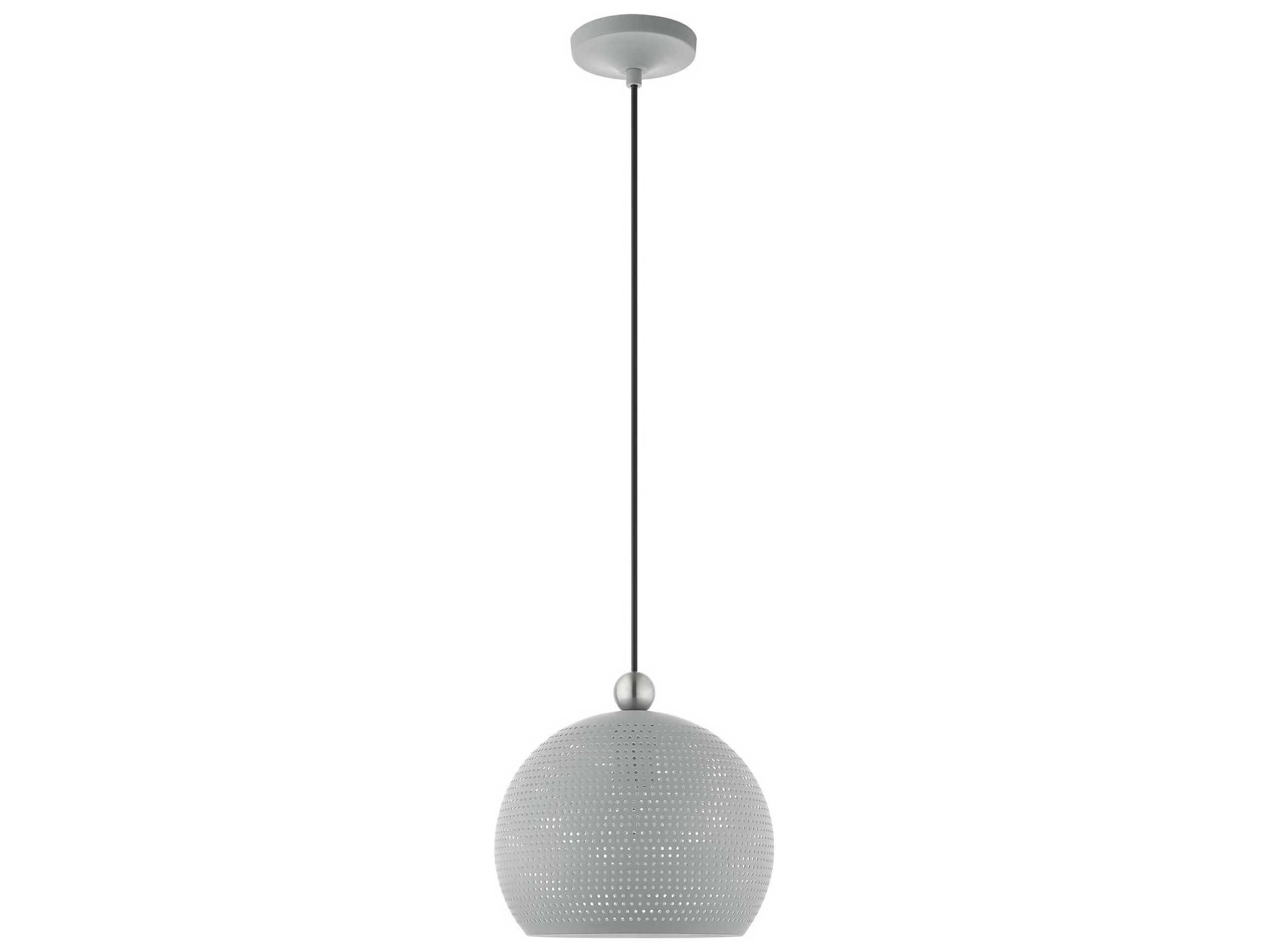 Livex Lighting Dublin 1-Light Nordic Gray Brushed Nickel Dome Mini Pendant