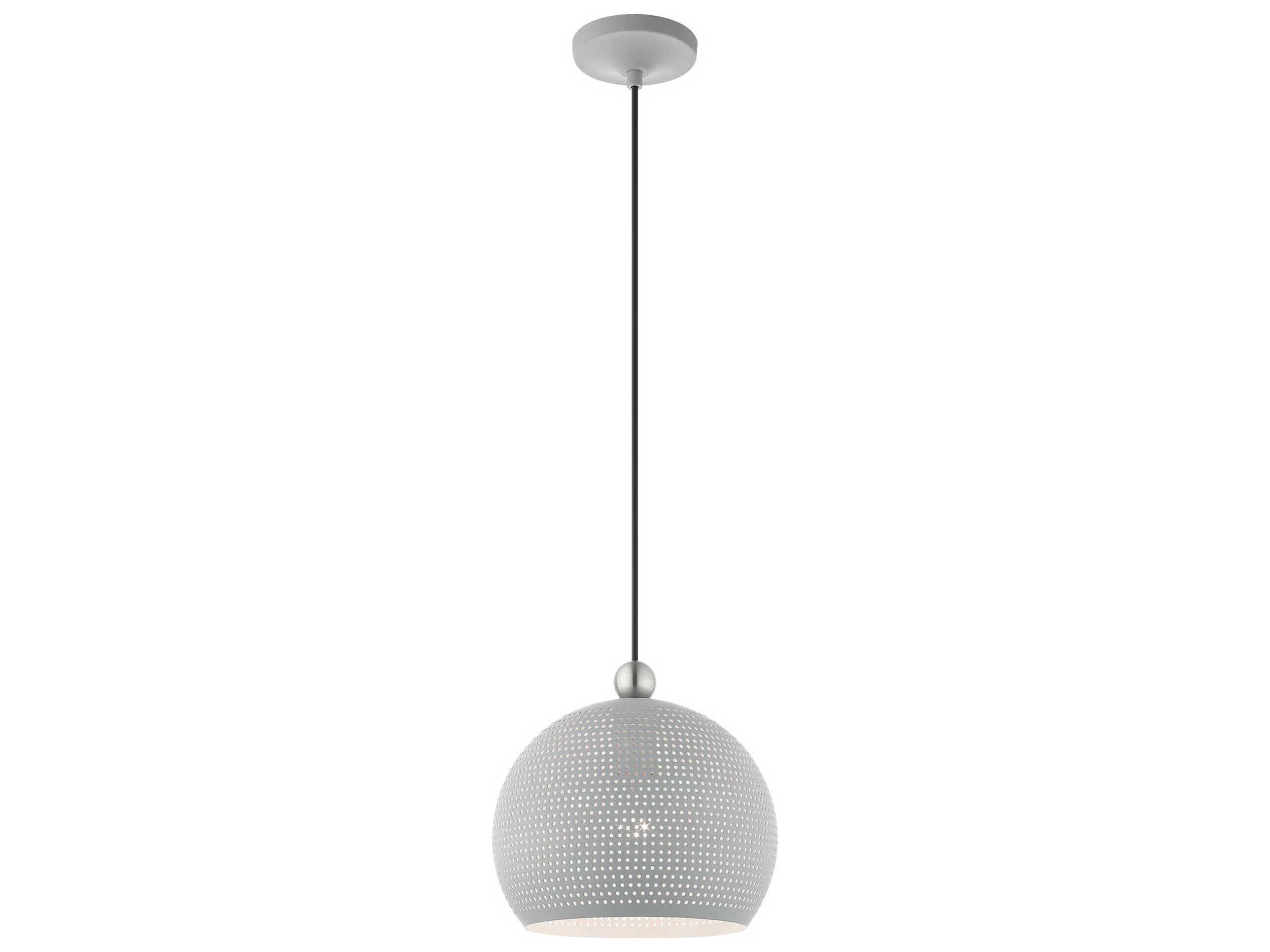 Livex Lighting Dublin 1-Light Nordic Gray Brushed Nickel Dome Mini Pendant
