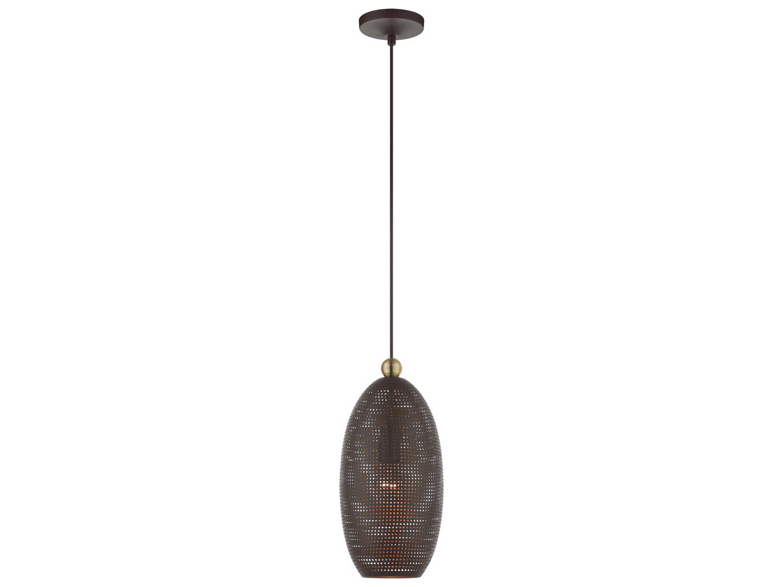 Livex Lighting Dublin 1-Light Bronze Antique Brass Mini Pendant