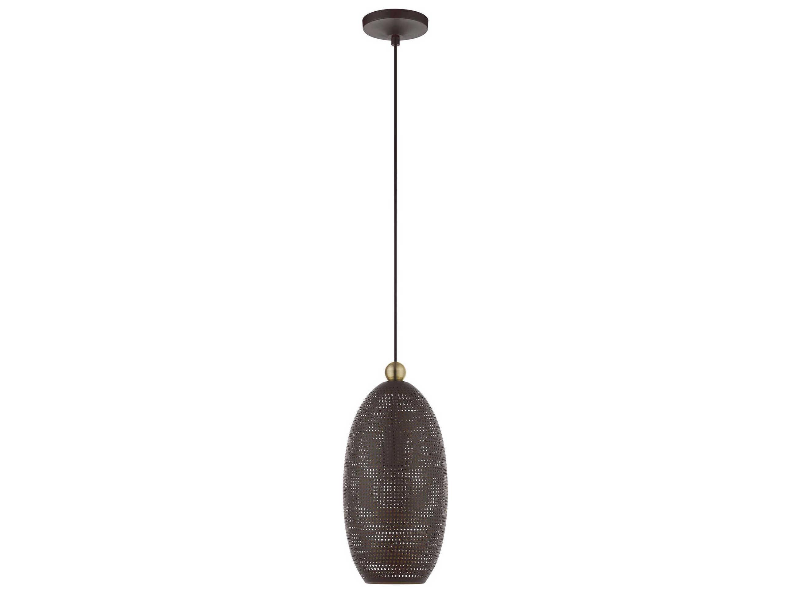 Livex Lighting Dublin 1-Light Bronze Antique Brass Mini Pendant
