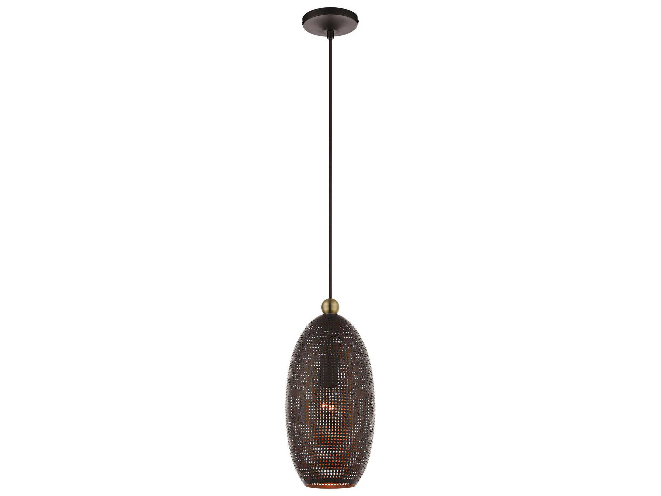 Livex Lighting Dublin 1-Light Bronze Antique Brass Mini Pendant