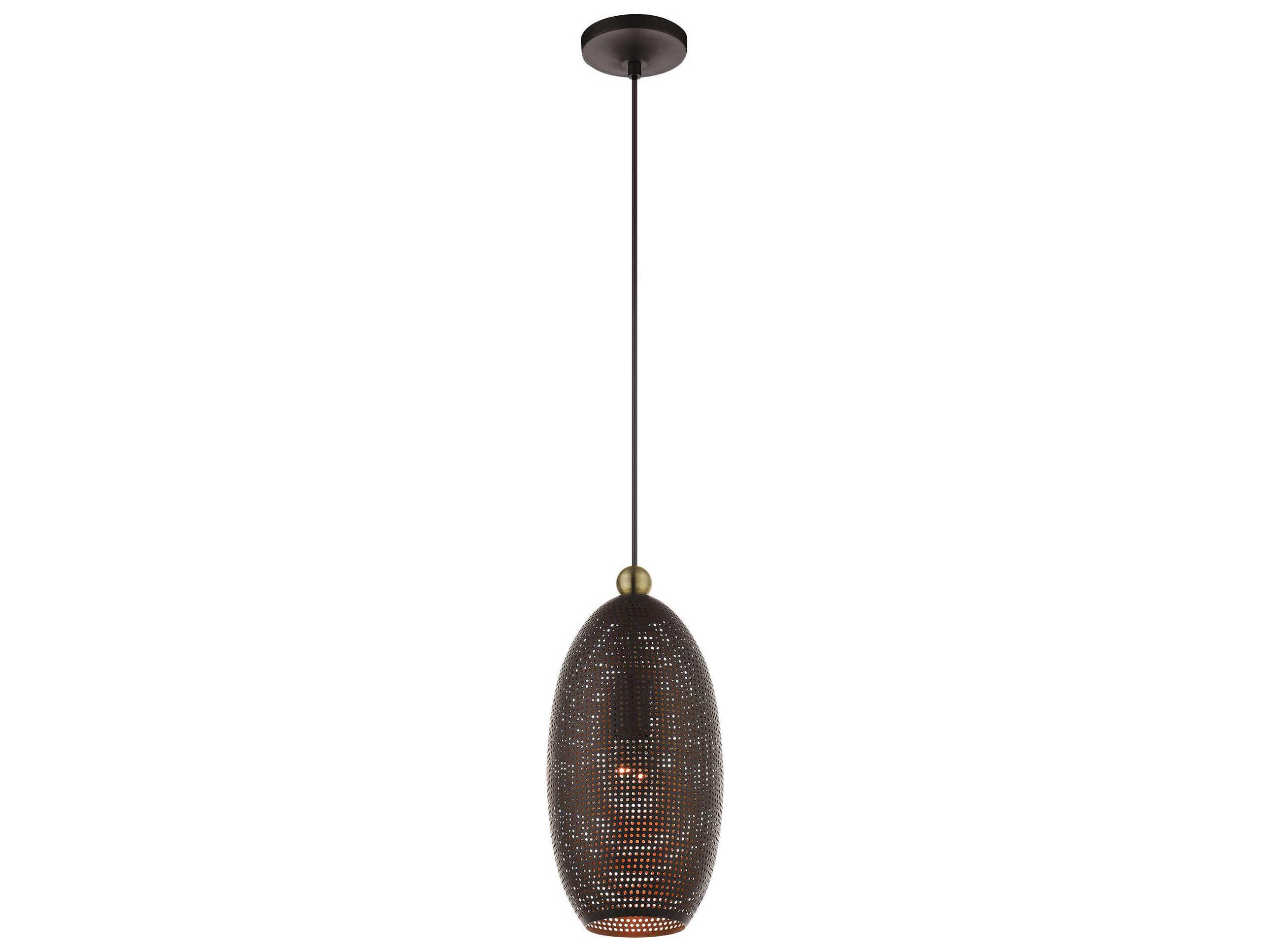 Livex Lighting Dublin 1-Light Bronze Antique Brass Mini Pendant