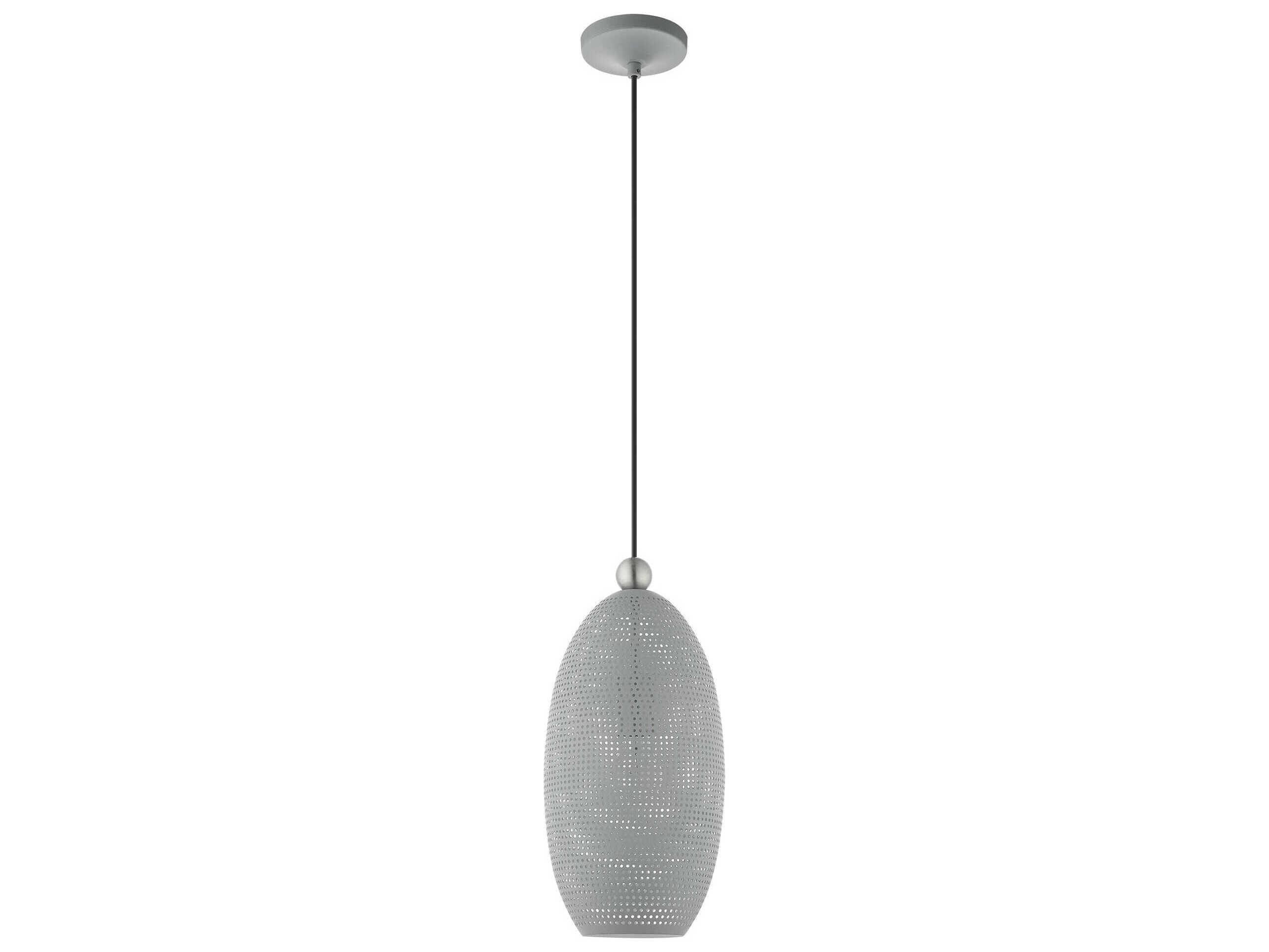 Livex Lighting Dublin 1-Light Nordic Gray Brushed Nickel Mini Pendant