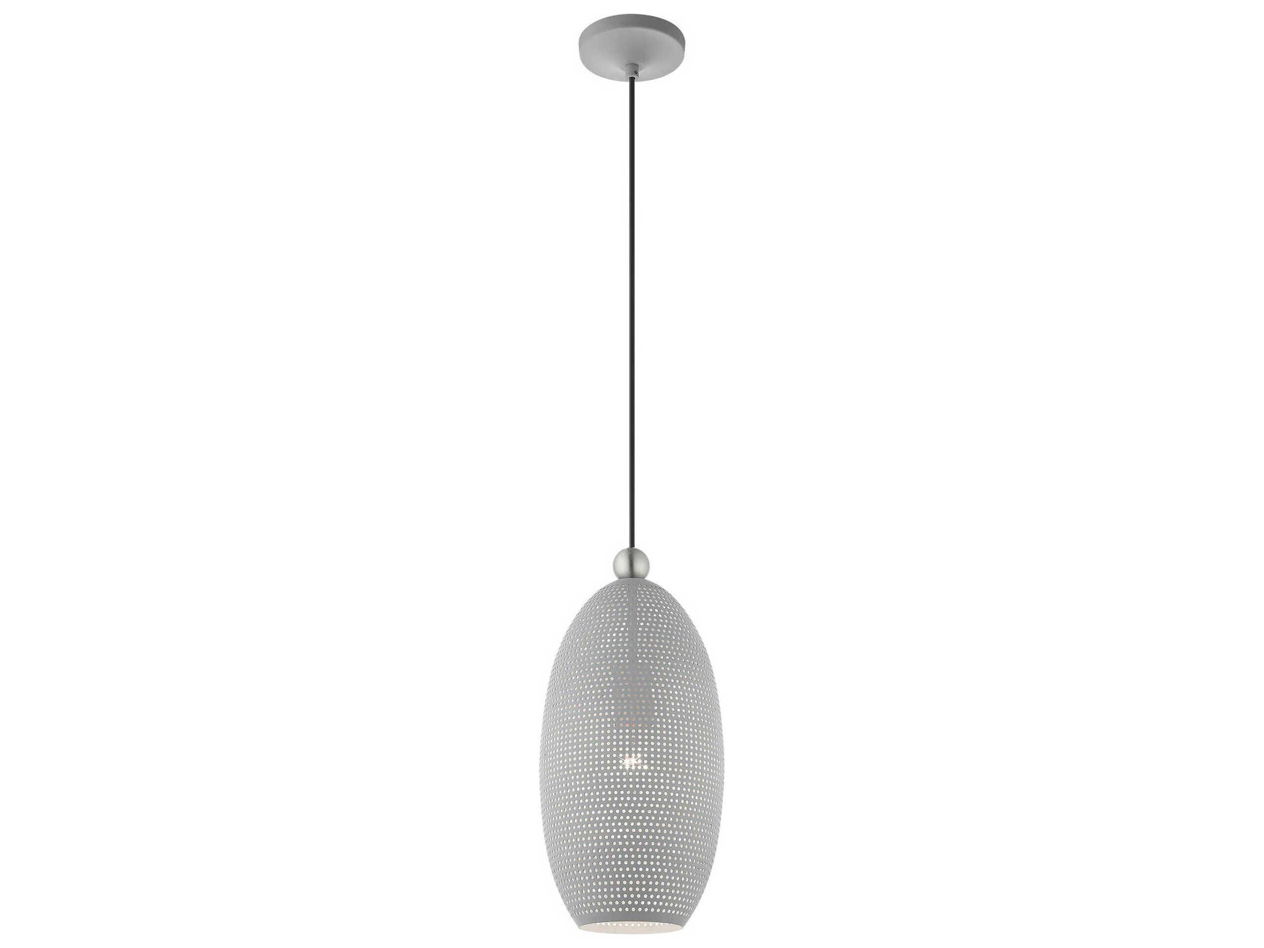 Livex Lighting Dublin 1-Light Nordic Gray Brushed Nickel Mini Pendant
