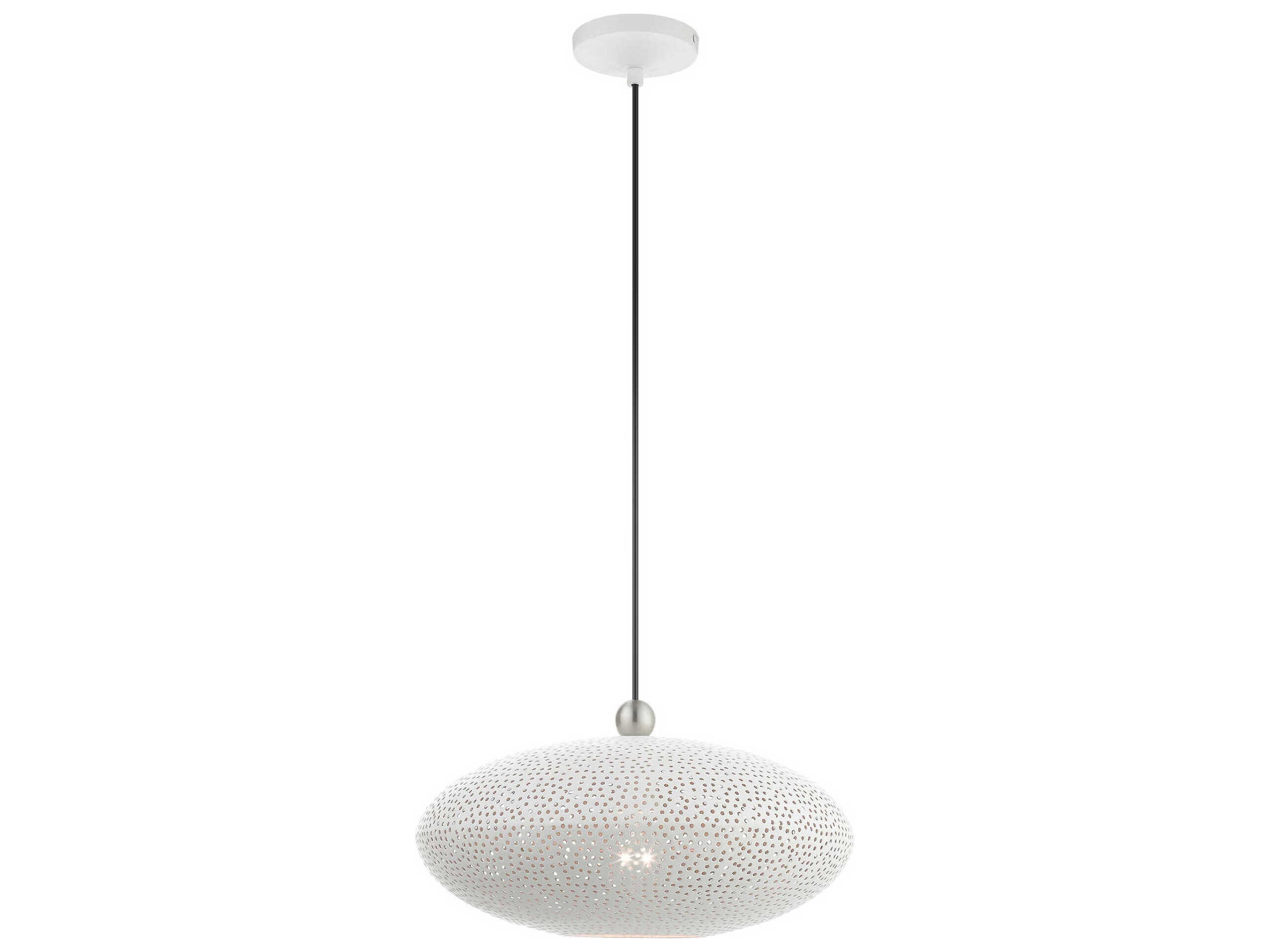 Livex Lighting Dublin 1-Light White Brushed Nickel Pendant