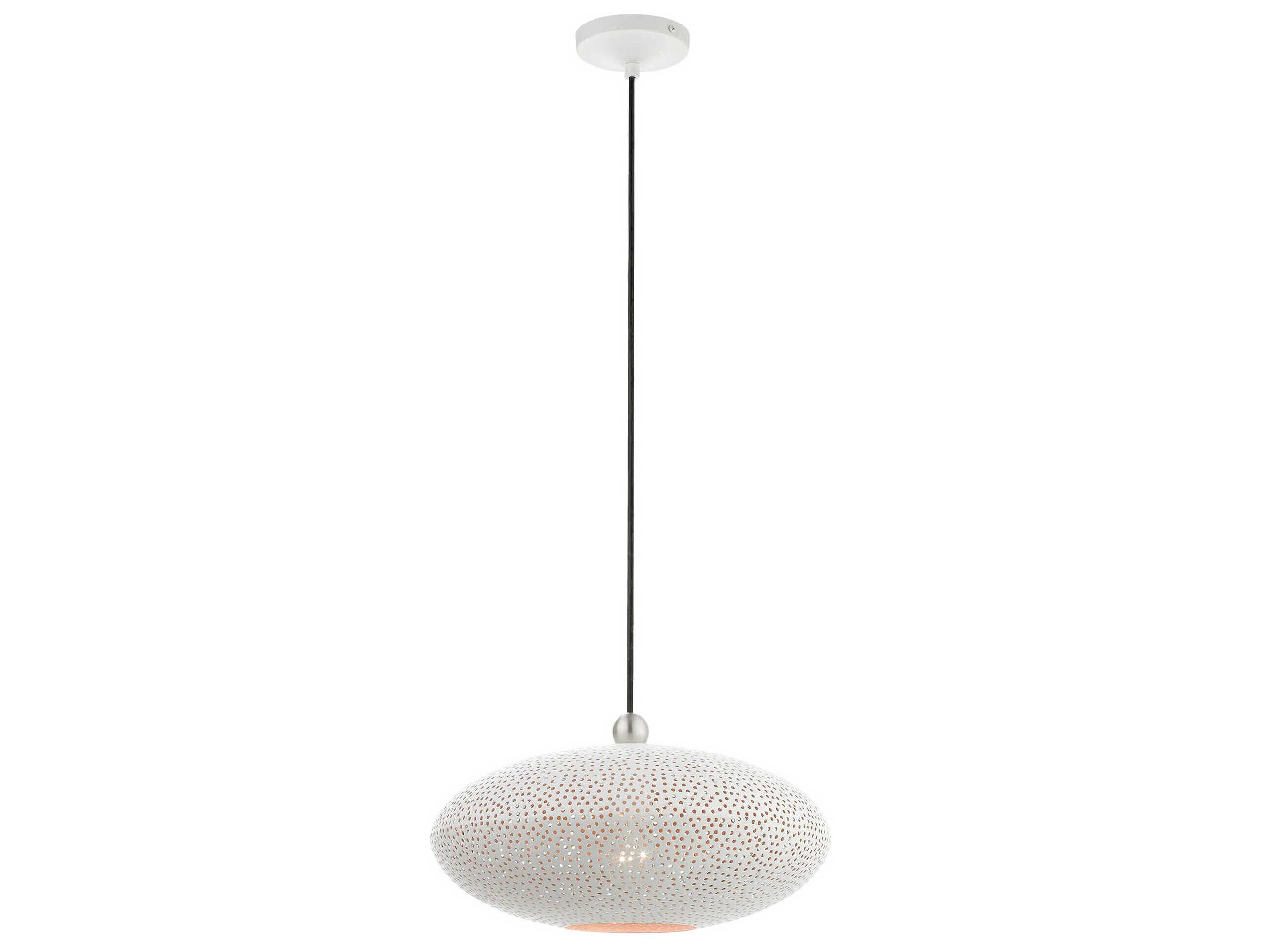 Livex Lighting Dublin 1-Light White Brushed Nickel Pendant