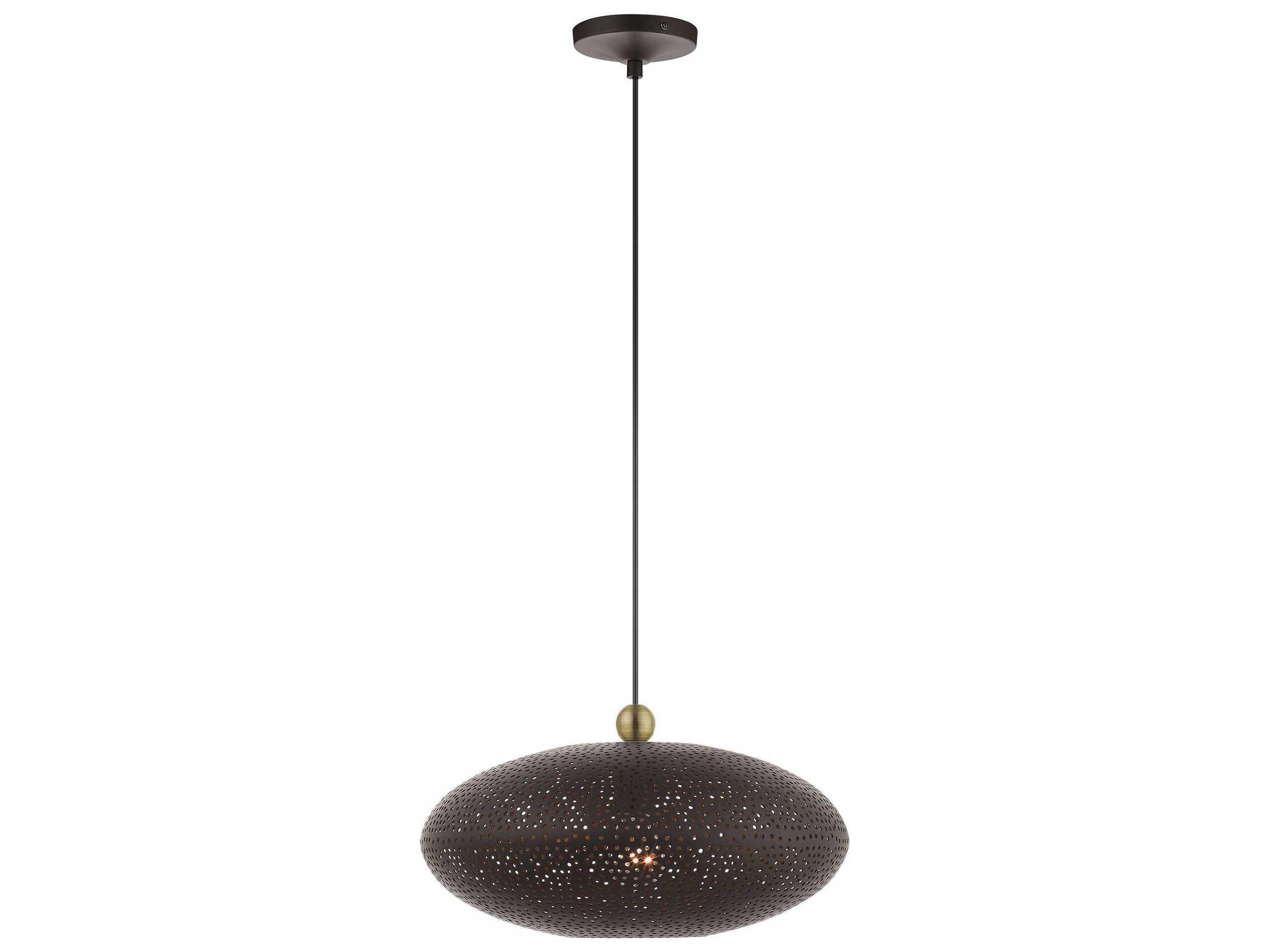 Livex Lighting Dublin 1-Light Bronze Antique Brass Pendant