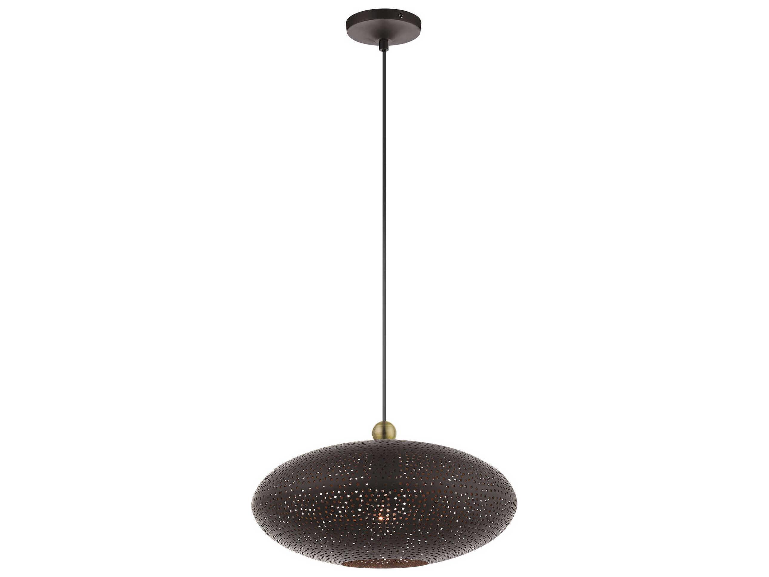 Livex Lighting Dublin 1-Light Bronze Antique Brass Pendant