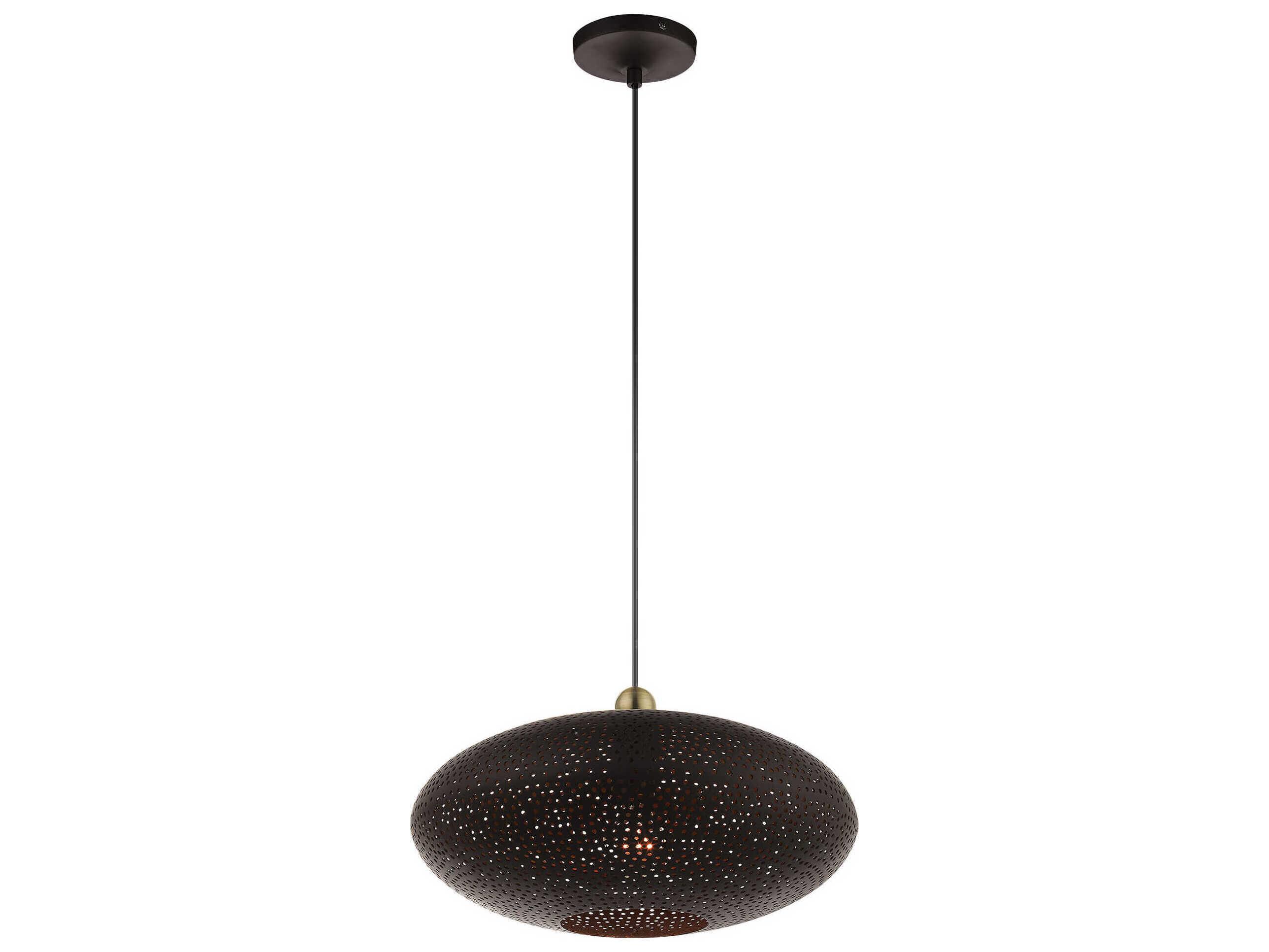Livex Lighting Dublin 1-Light Bronze Antique Brass Pendant