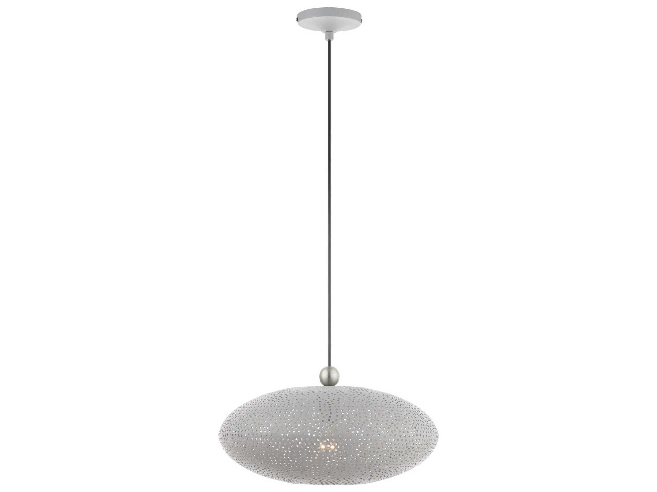 Livex Lighting Dublin 1-Light Nordic Gray Brushed Nickel Pendant
