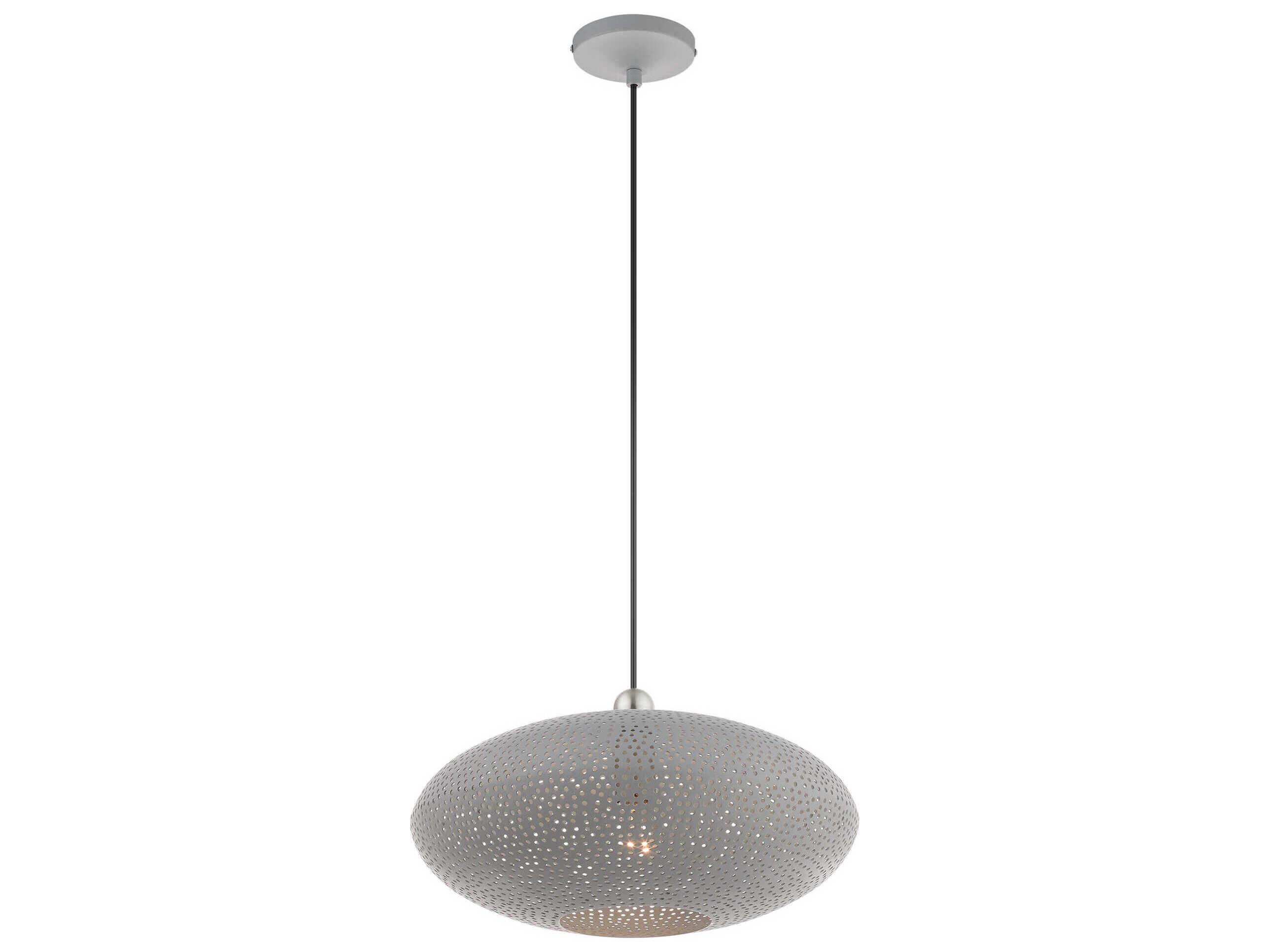 Livex Lighting Dublin 1-Light Nordic Gray Brushed Nickel Pendant