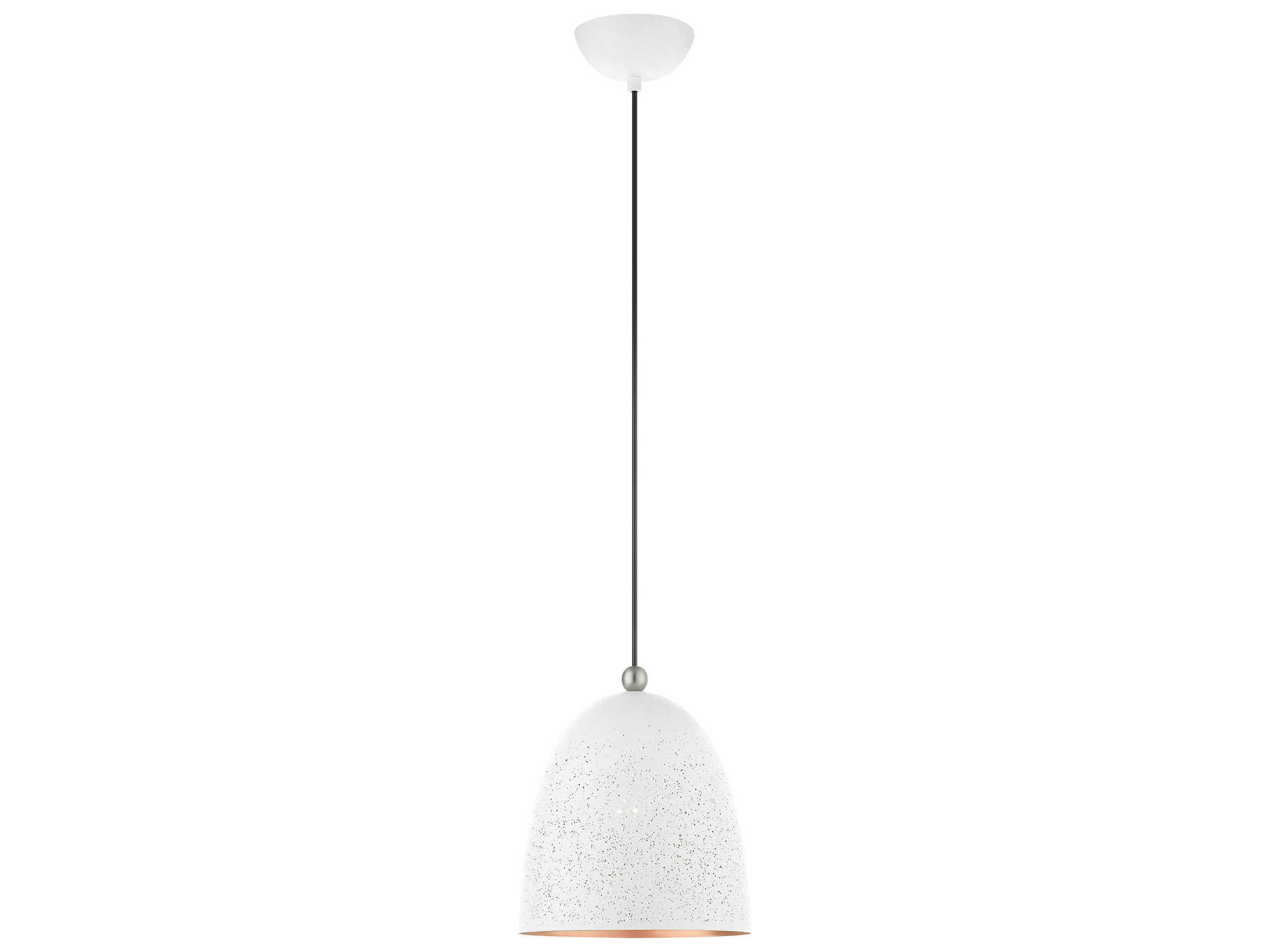 Livex Lighting Arlington 1-Light White Brushed Nickel Bell Mini Pendant