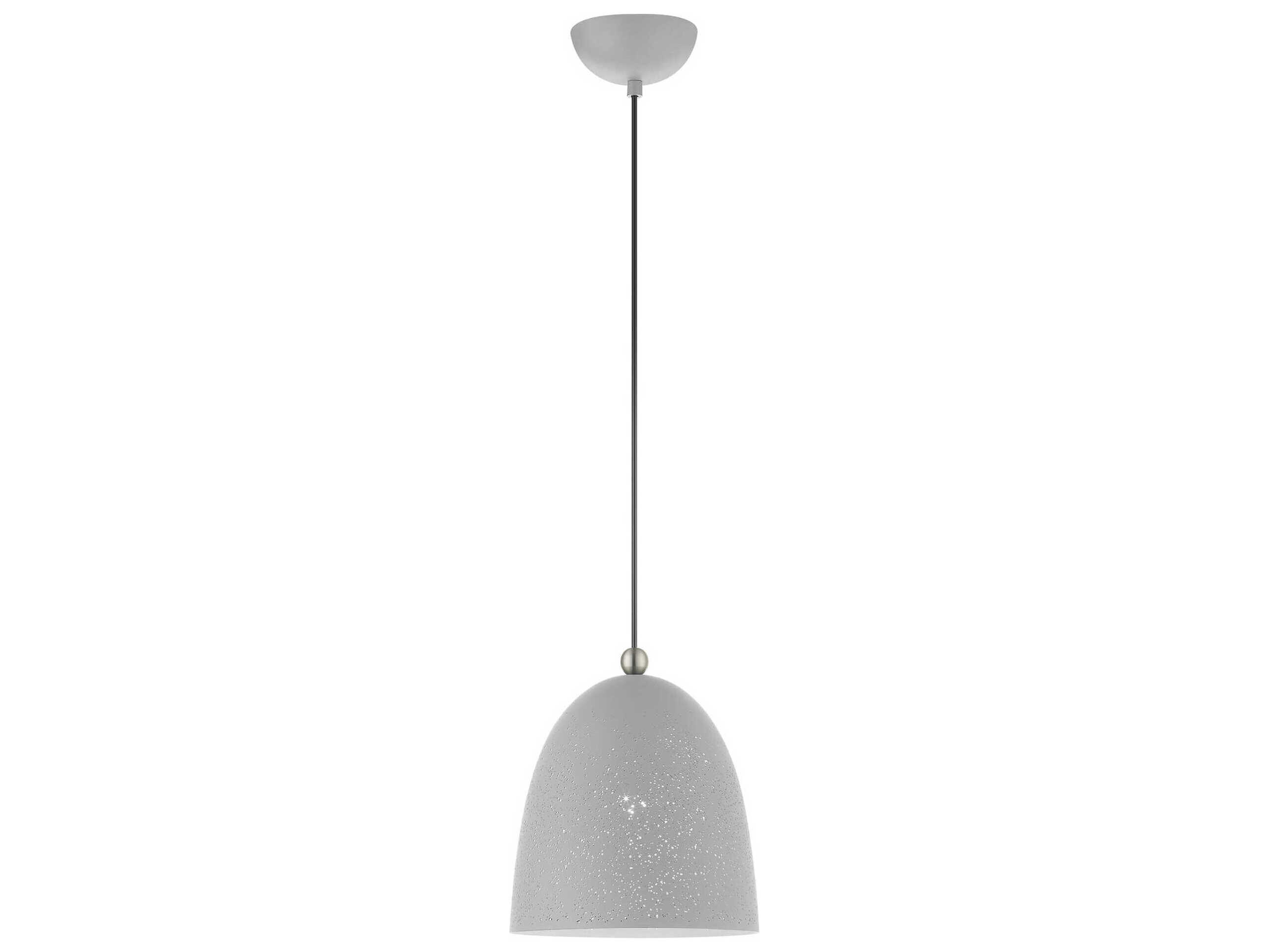 Livex Lighting Arlington 1-Light Nordic Gray Brushed Nickel Bell Mini Pendant