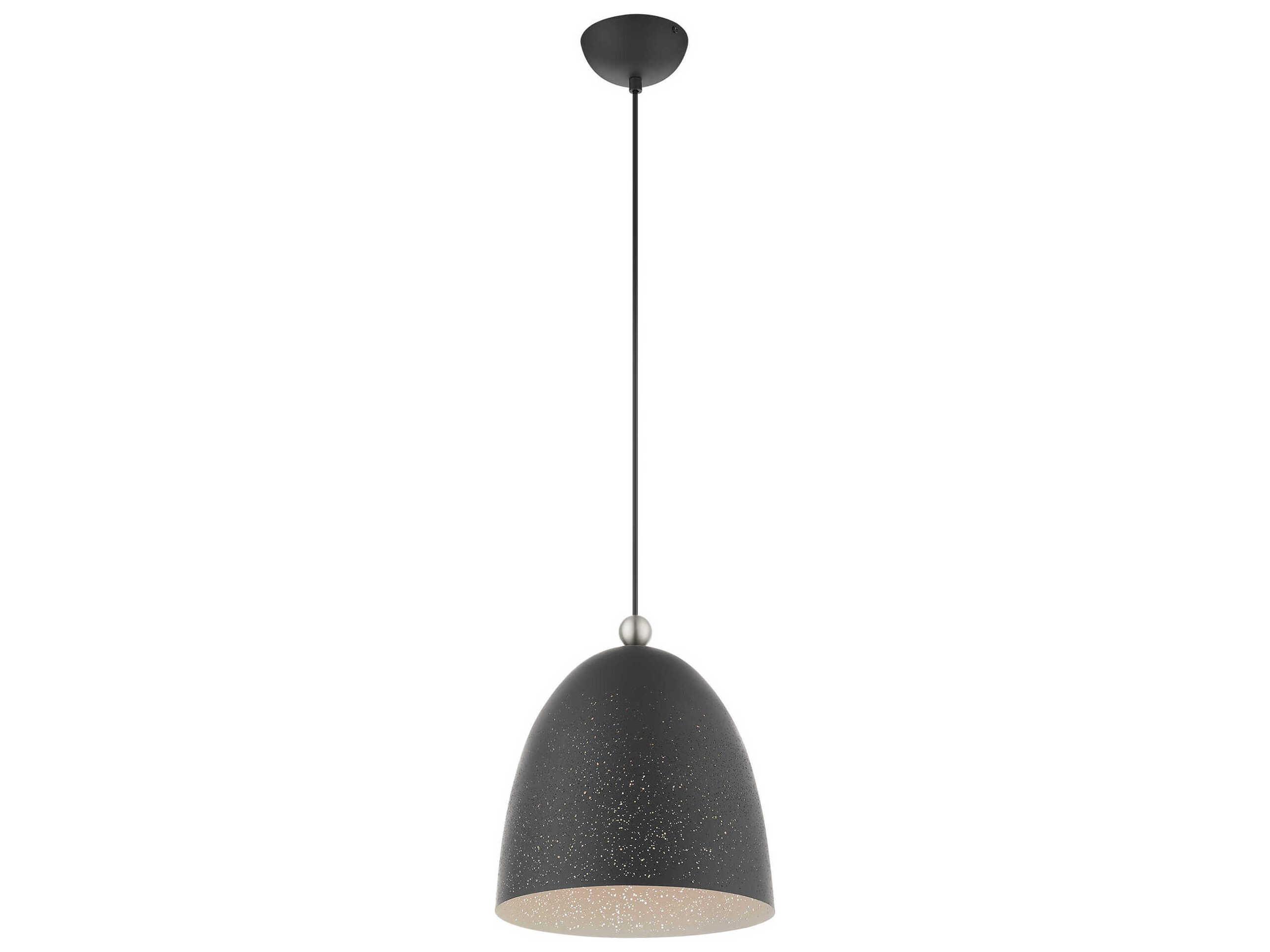 Livex Lighting Arlington 1-Light Scandinavian Gray Brushed Nickel Bell Mini Pendant