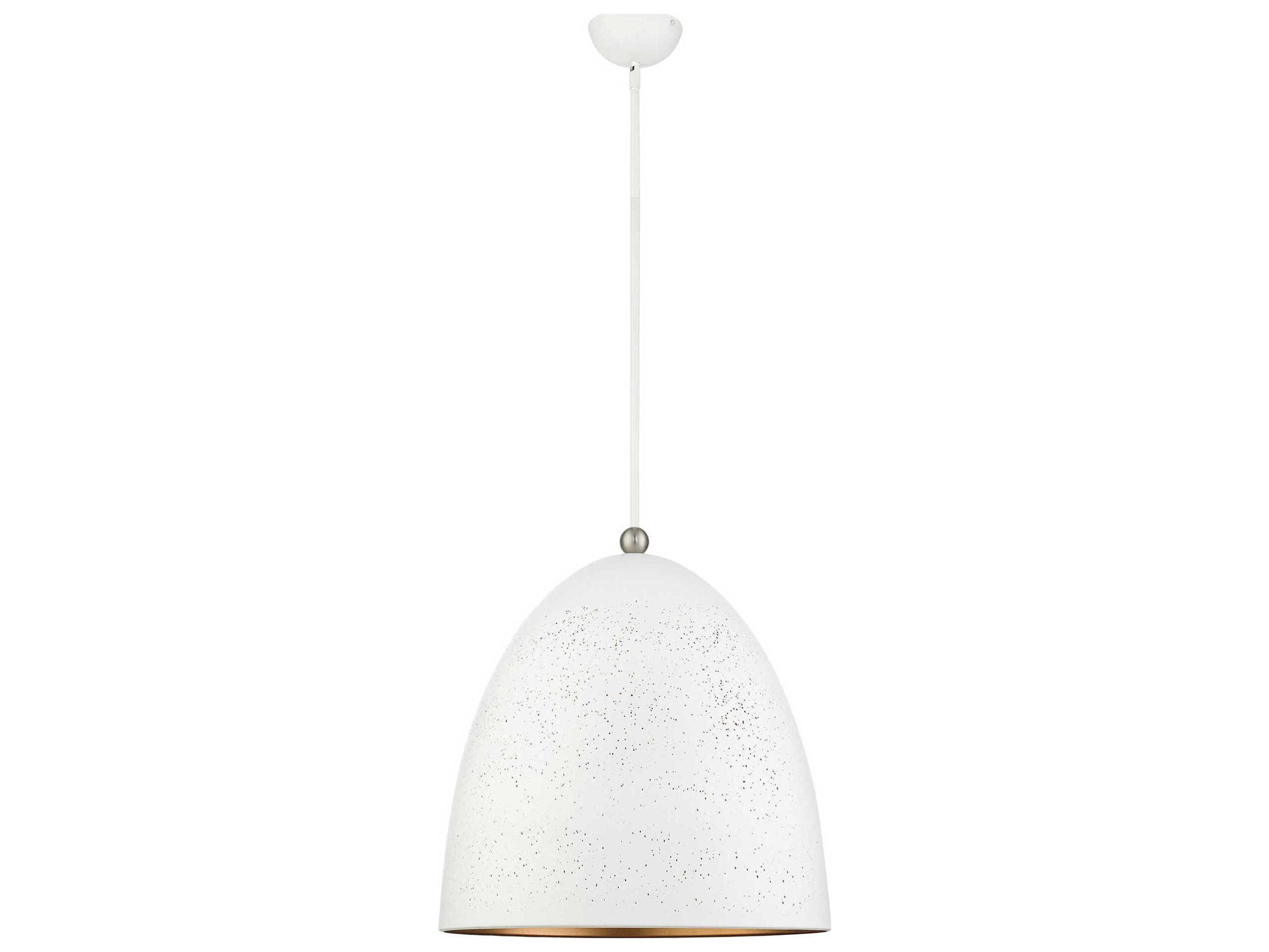 Livex Lighting Arlington 3-Light White Brushed Nickel Bell Pendant